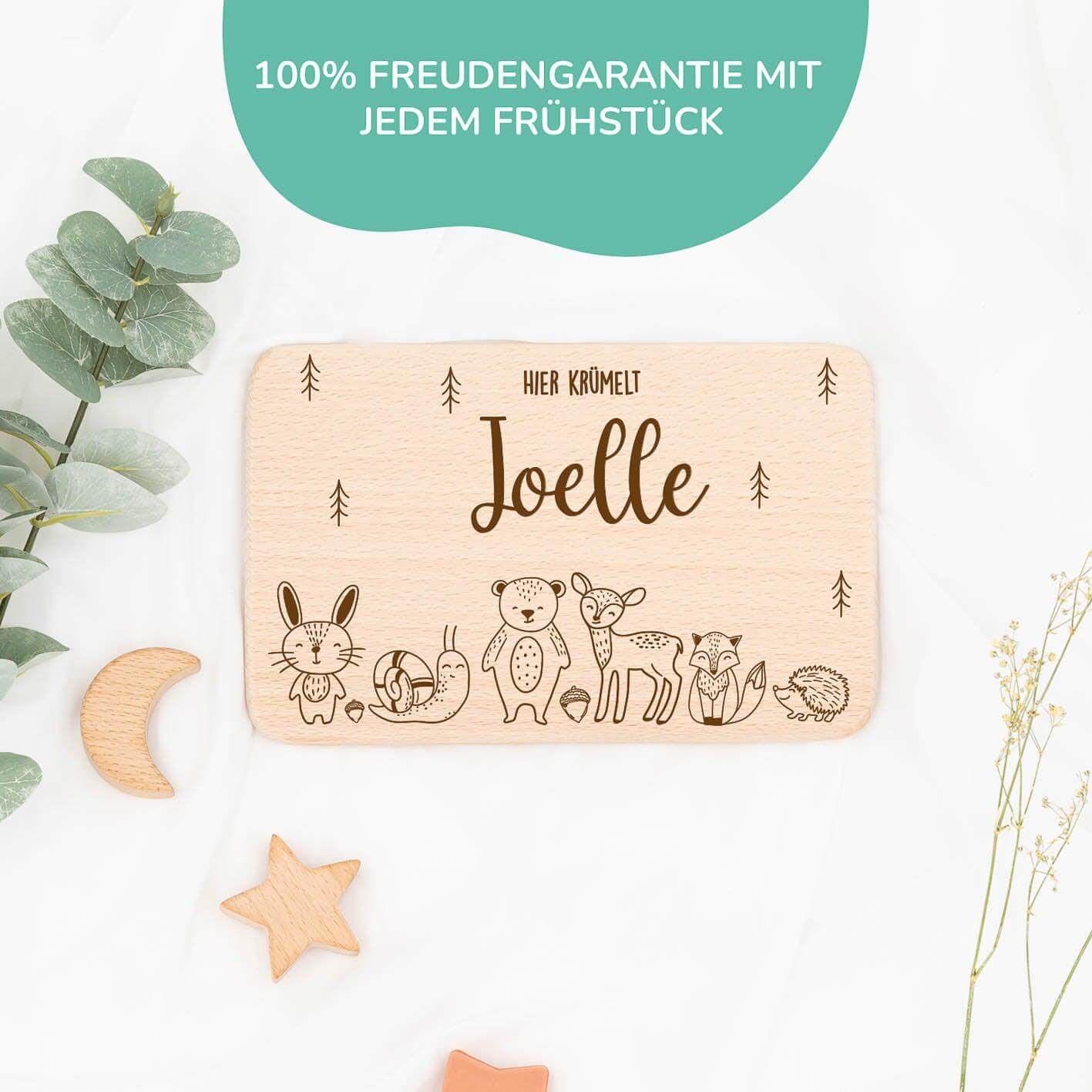 Personalisiertes Frühstücksbrettchen Waldtiere
