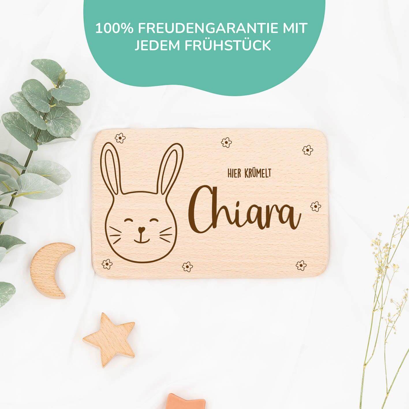 Personalisiertes Frühstücksbrettchen Hase