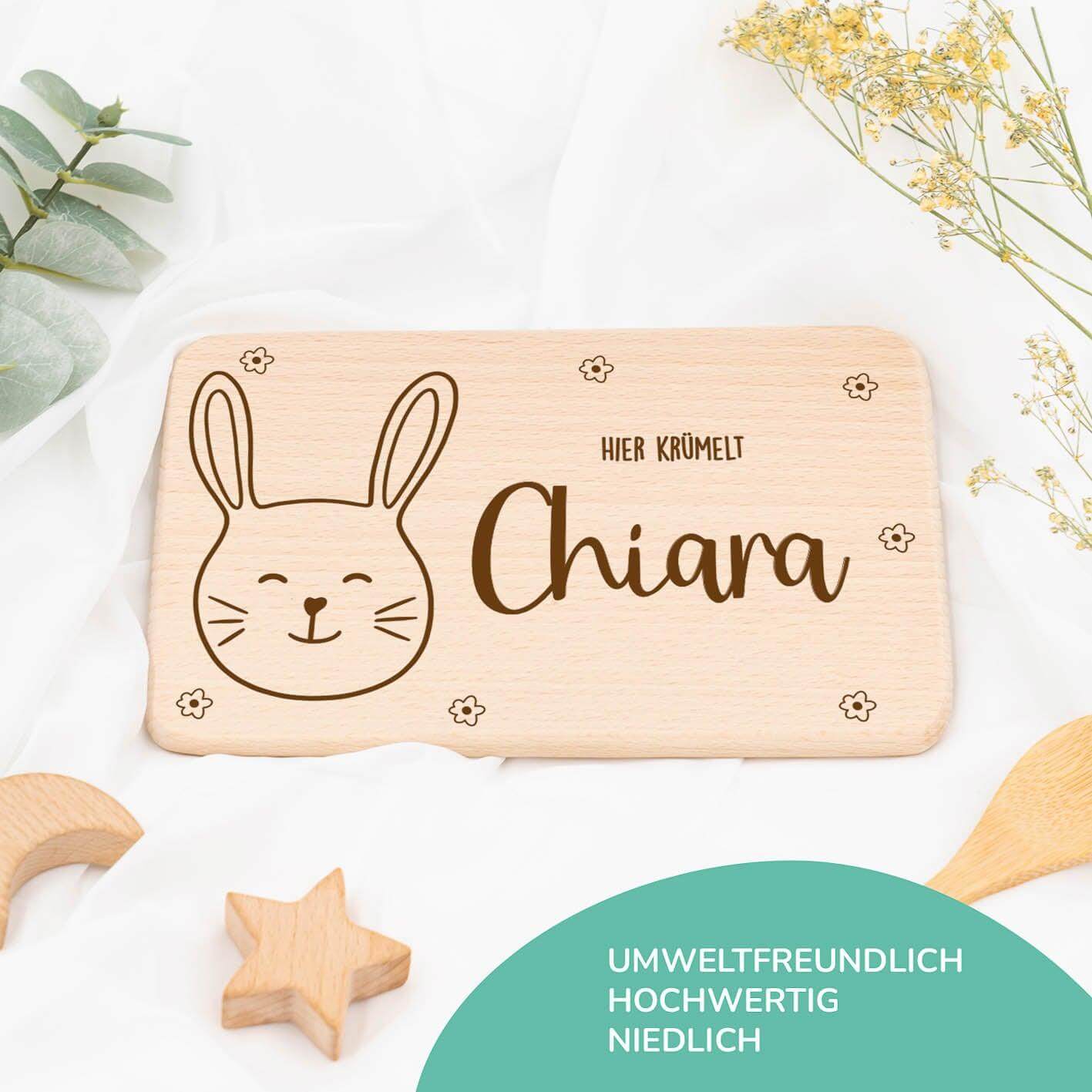 Personalisiertes Frühstücksbrettchen Hase