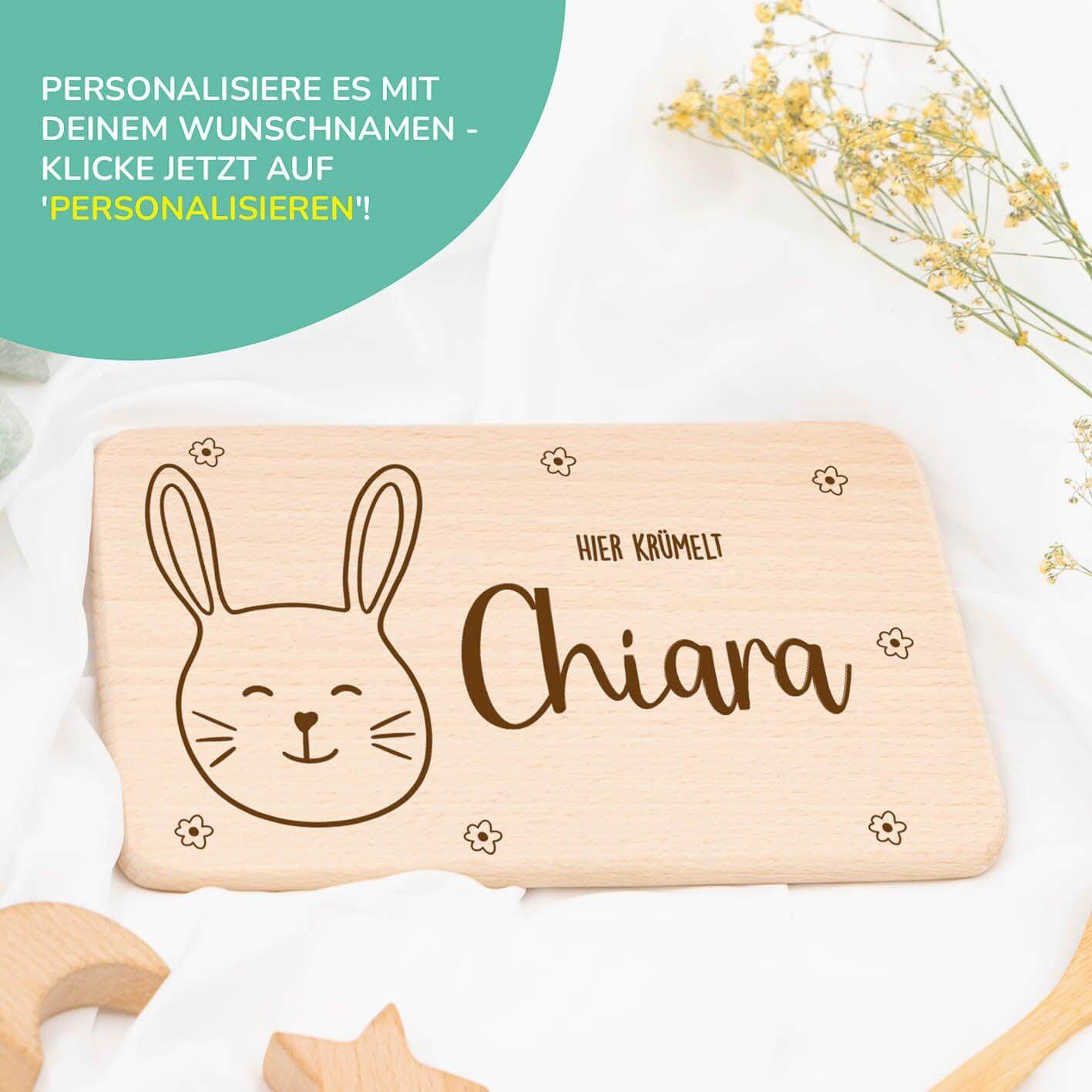 Personalisiertes Frühstücksbrettchen Hase