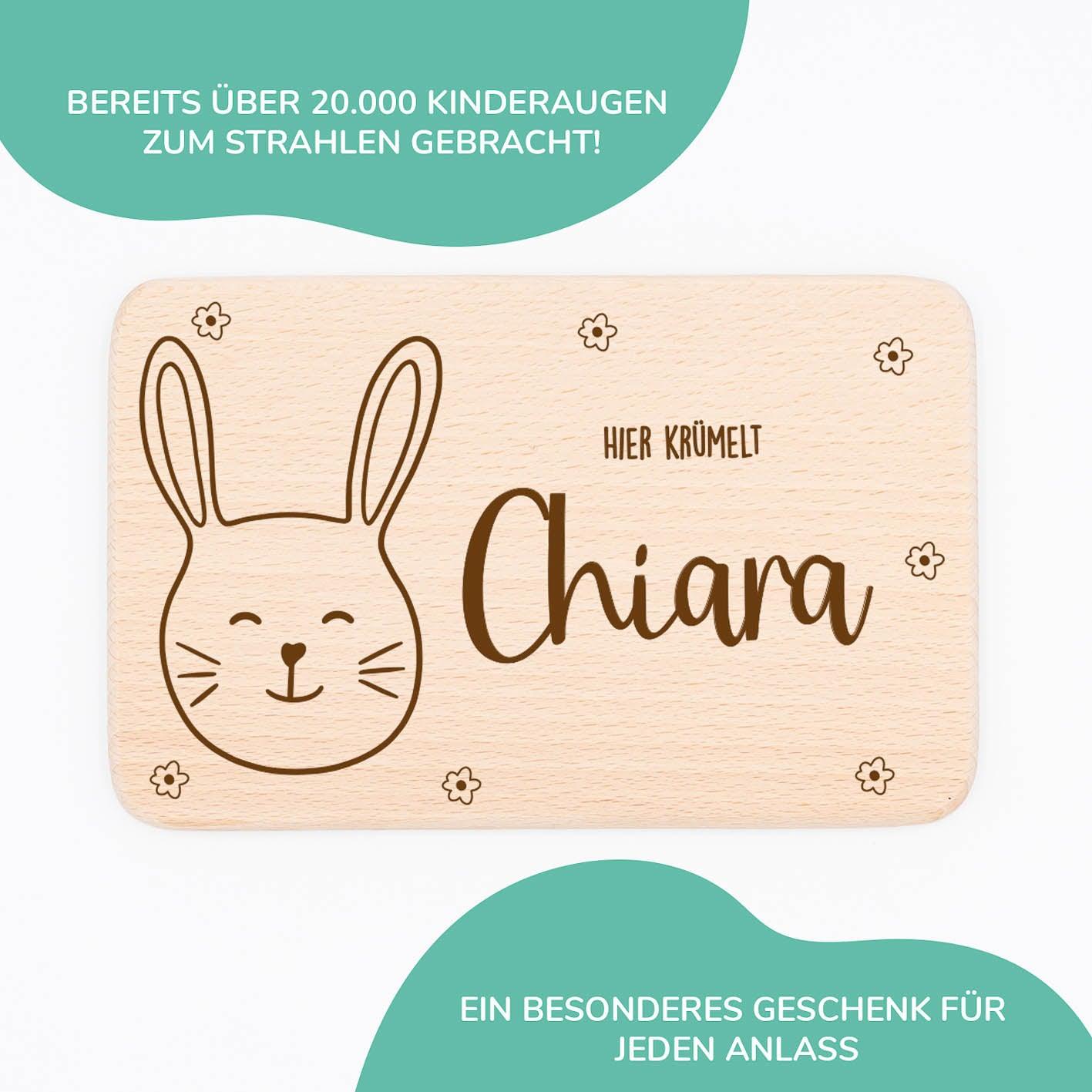 Personalisiertes Frühstücksbrettchen Hase