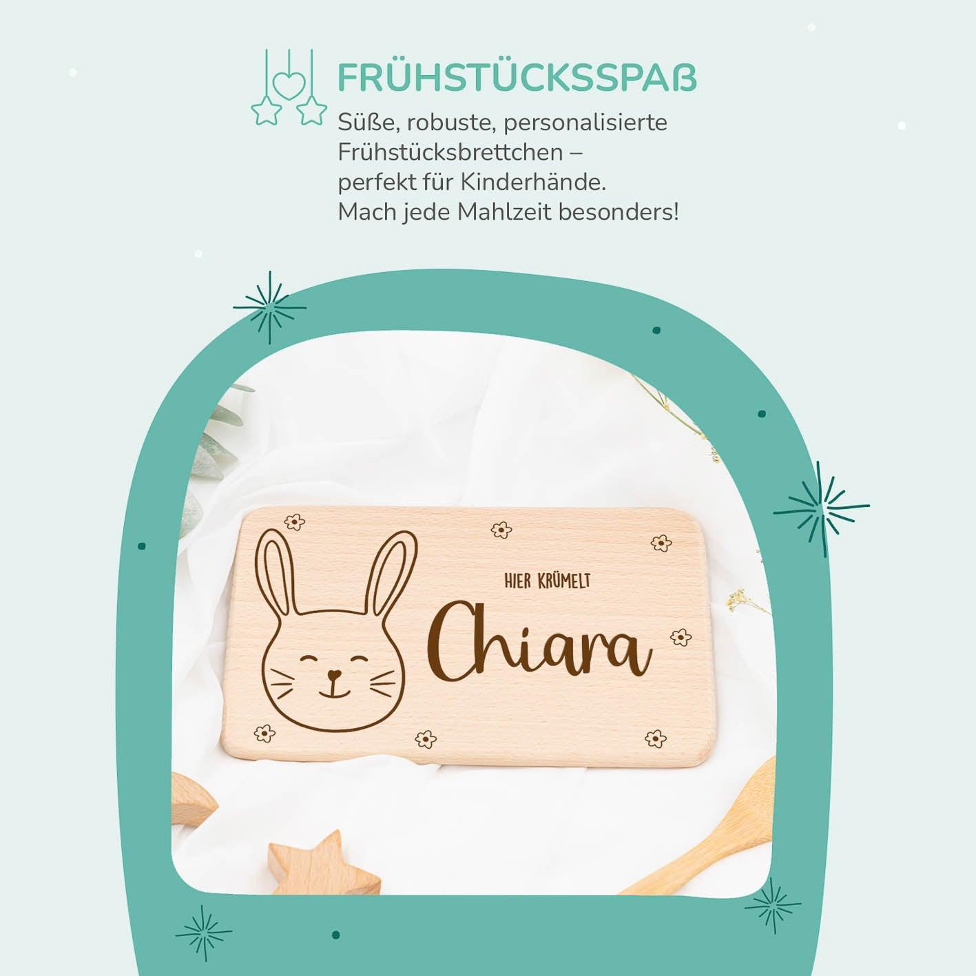 breakfast board with hase design and personalized name