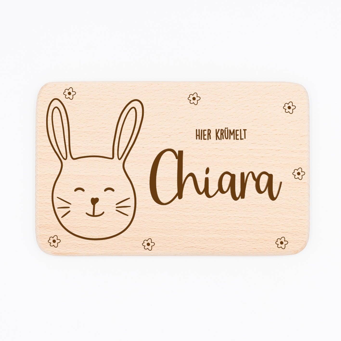 Personalisiertes Frühstücksbrettchen Hase