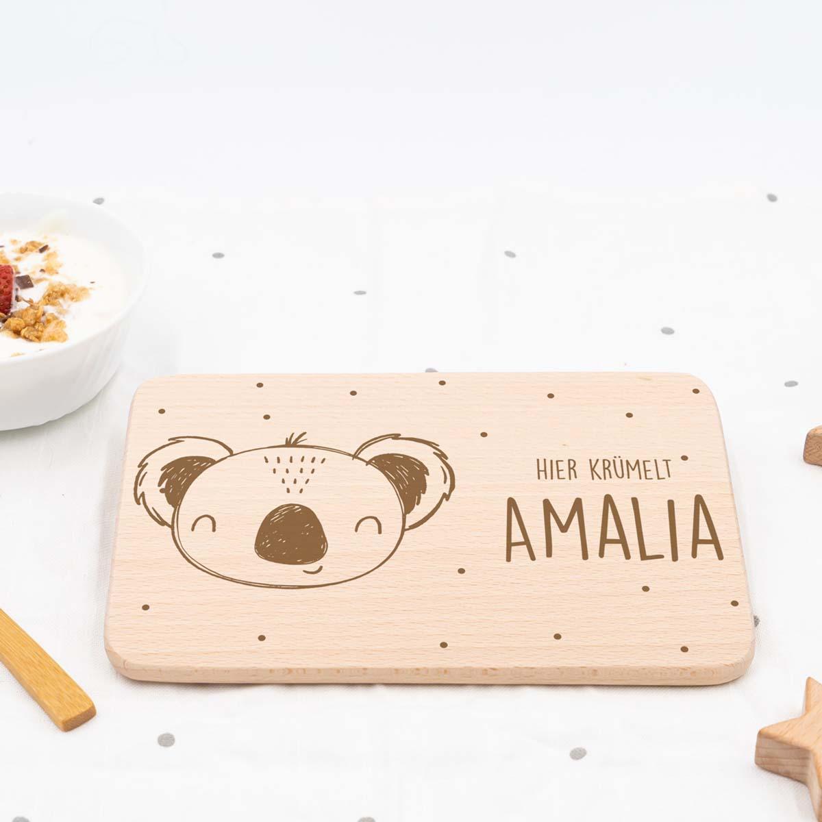 Personalisiertes Frühstücksbrettchen Koala