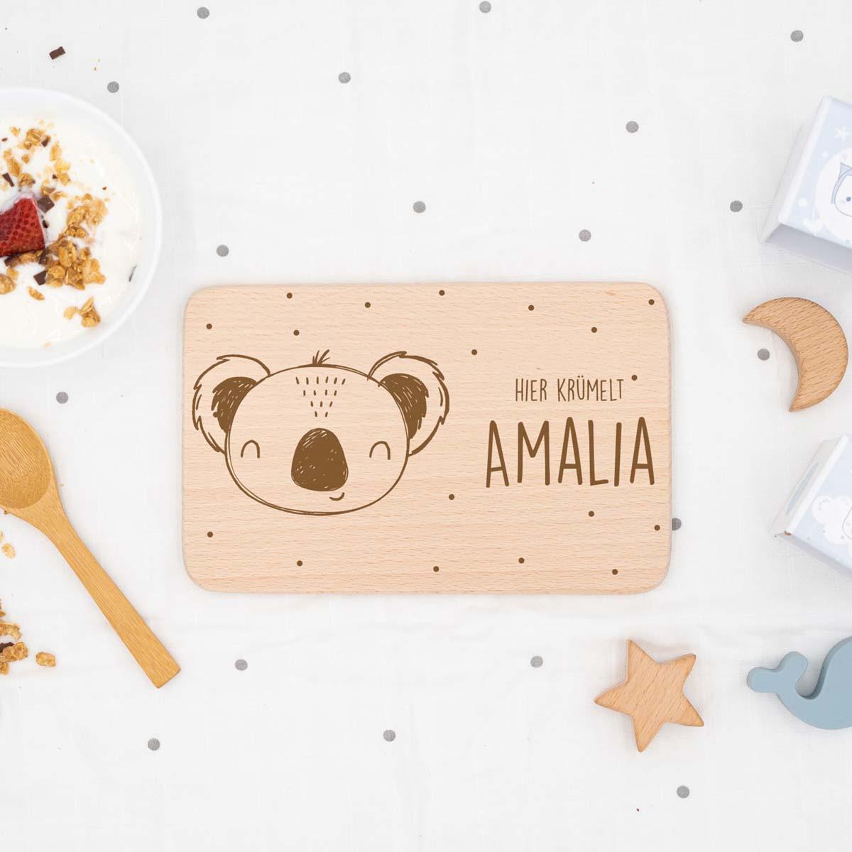 Personalisiertes Frühstücksbrettchen Koala