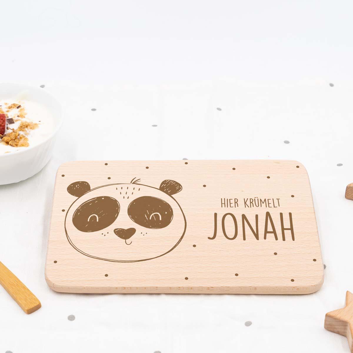 Personalisiertes Frühstücksbrettchen Panda
