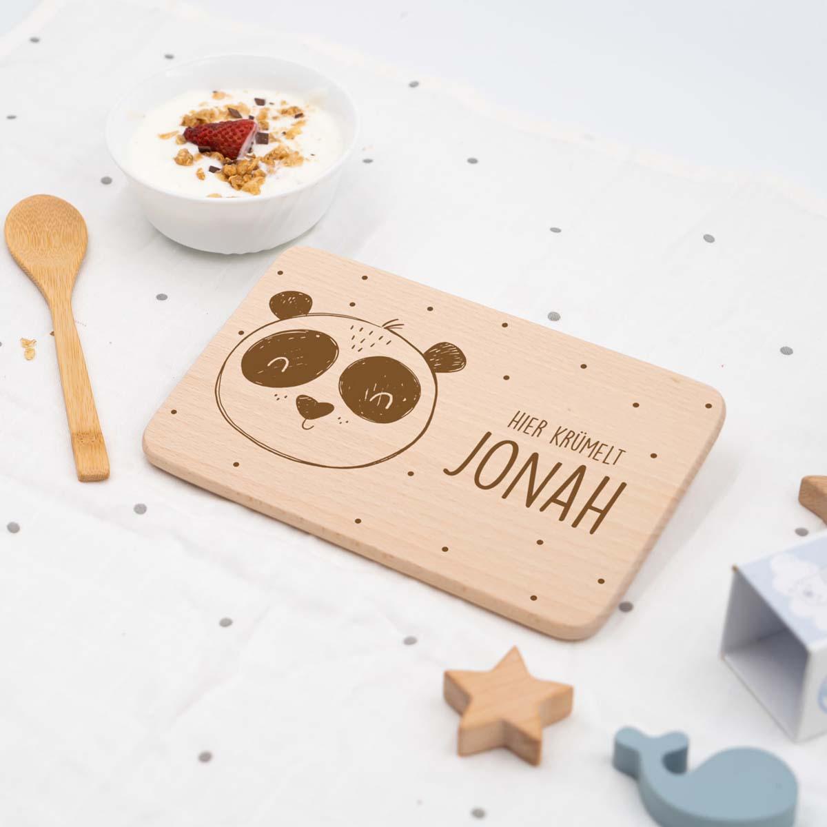 Personalisiertes Frühstücksbrettchen Panda