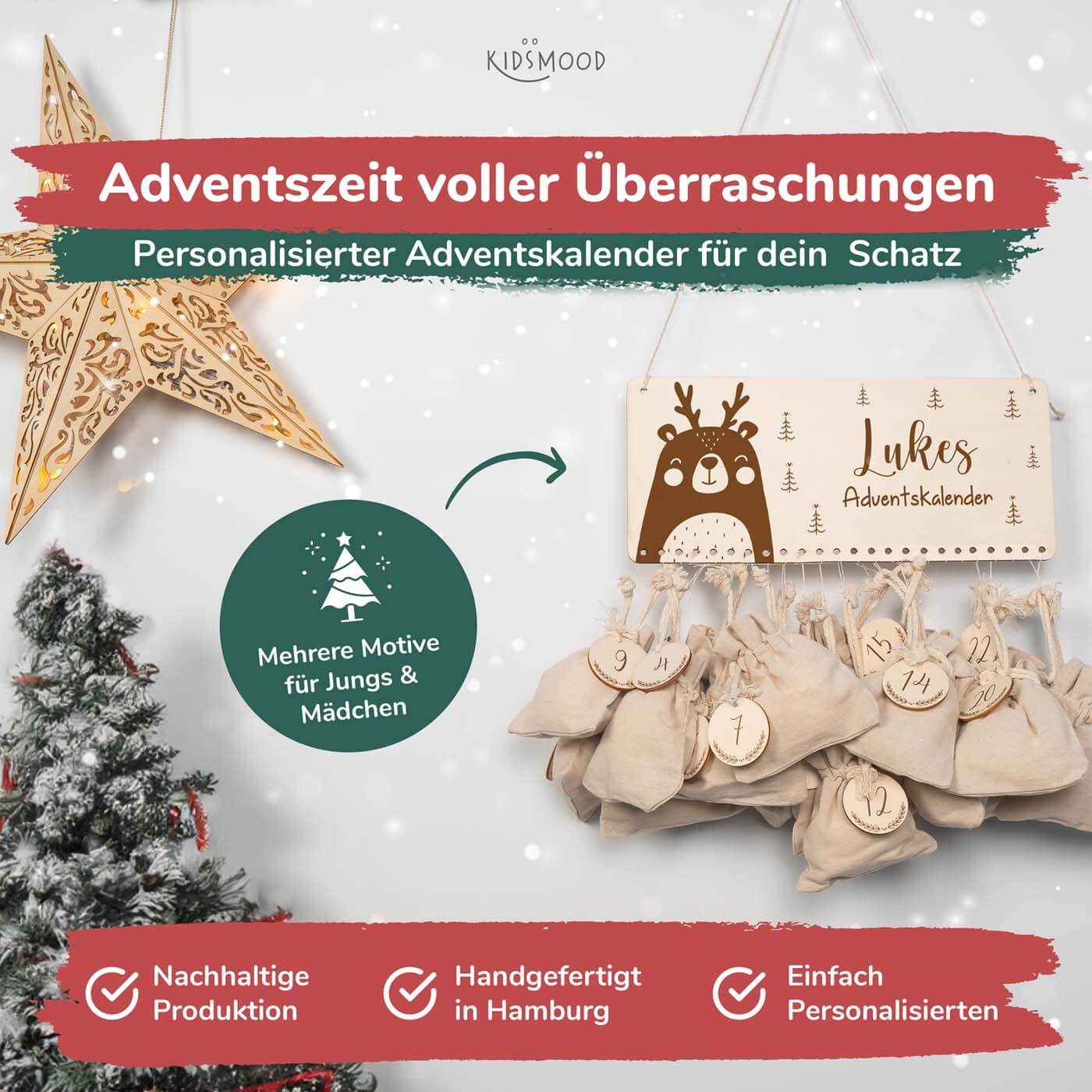 Personalisierte Adventskalender Bär