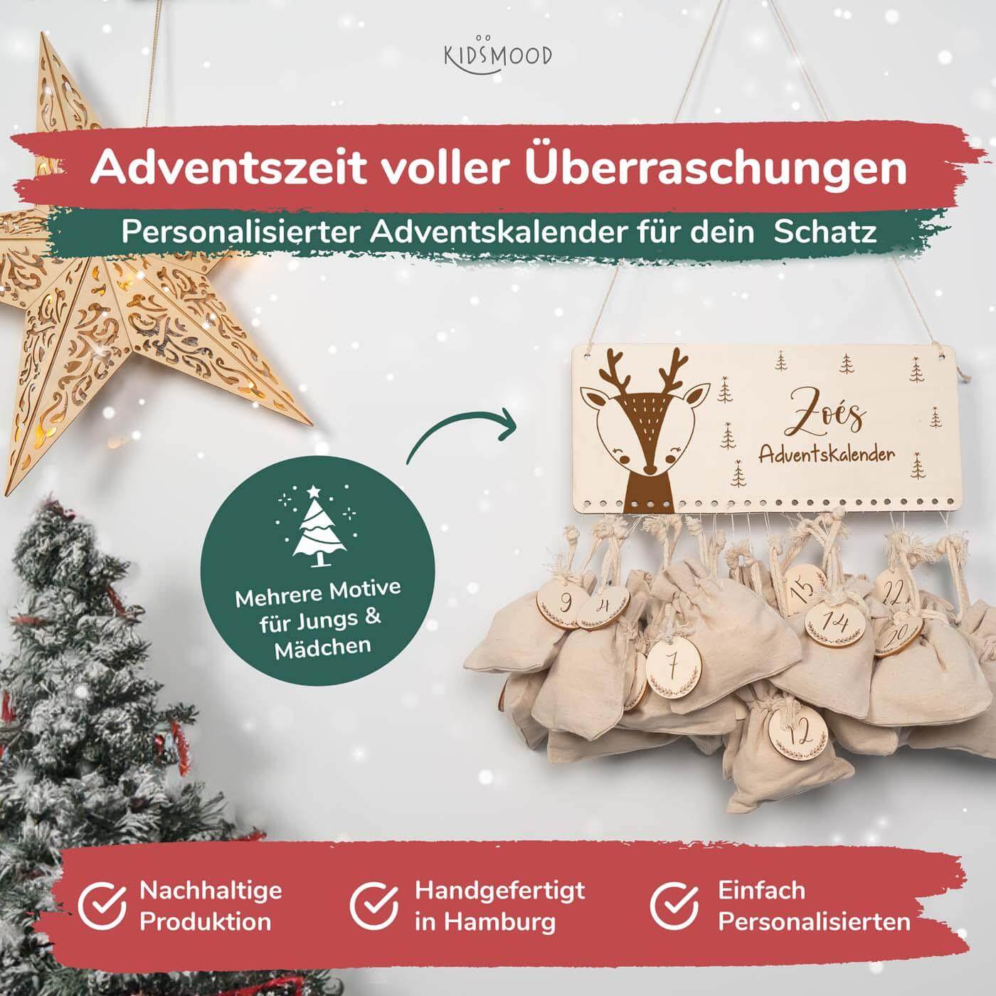Personalisierte Adventskalender Elch