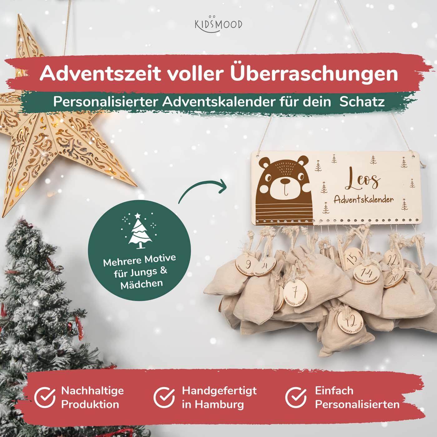 Personalisierte Adventskalender Bär