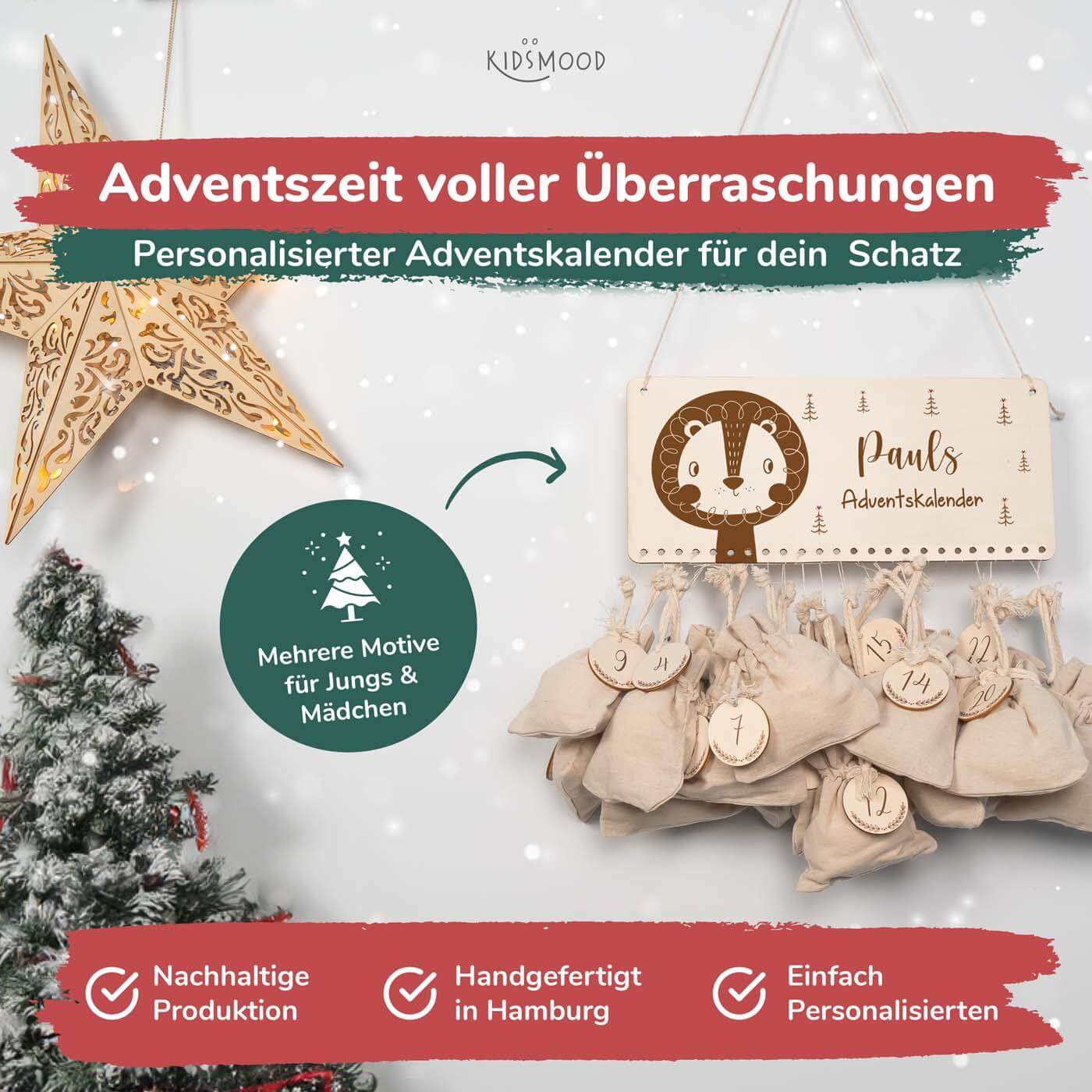 Personalisierte Adventskalender Löwe