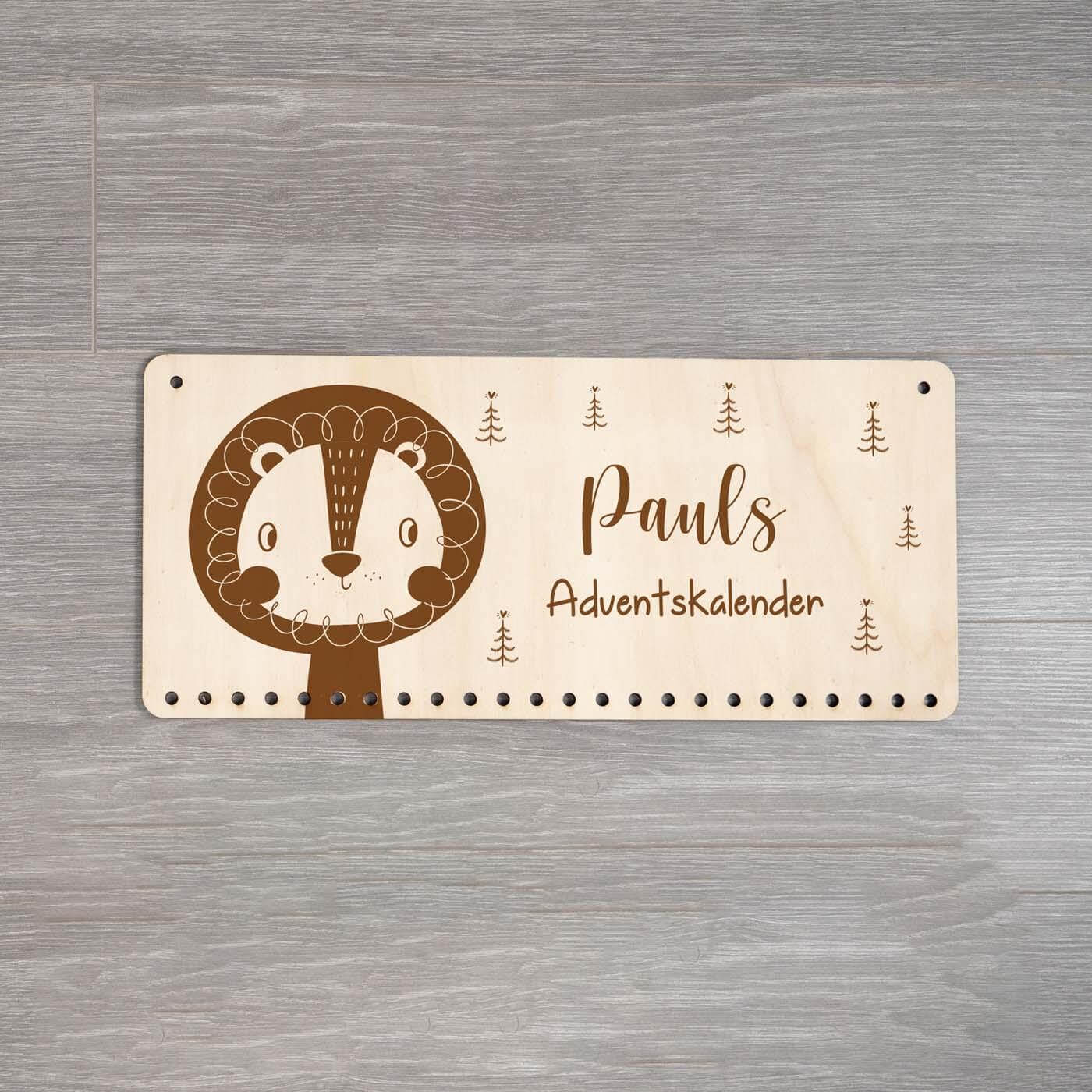 personalized advent calendar with lion engraving