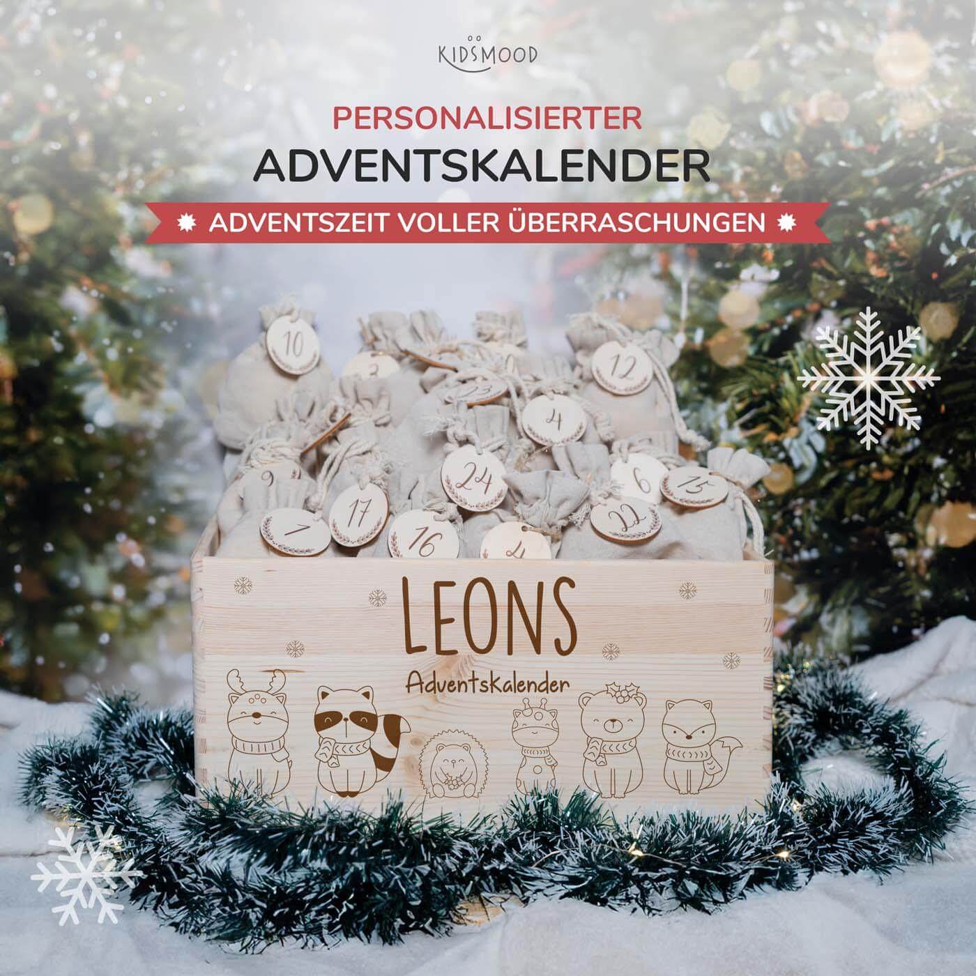 Personalisierter Adventskalender zum befüllen Waldtiere