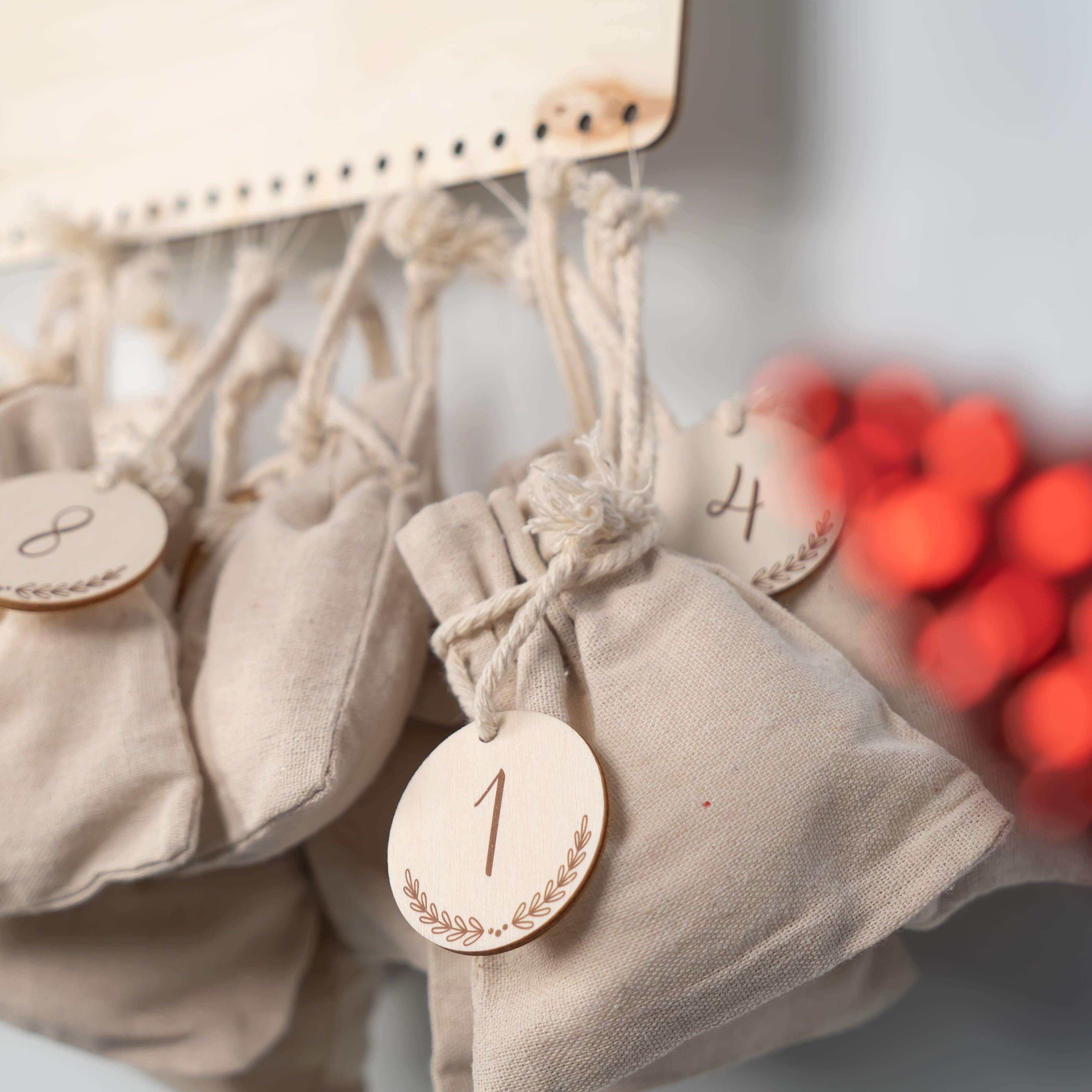 advent calendar with christmas design and personalized name