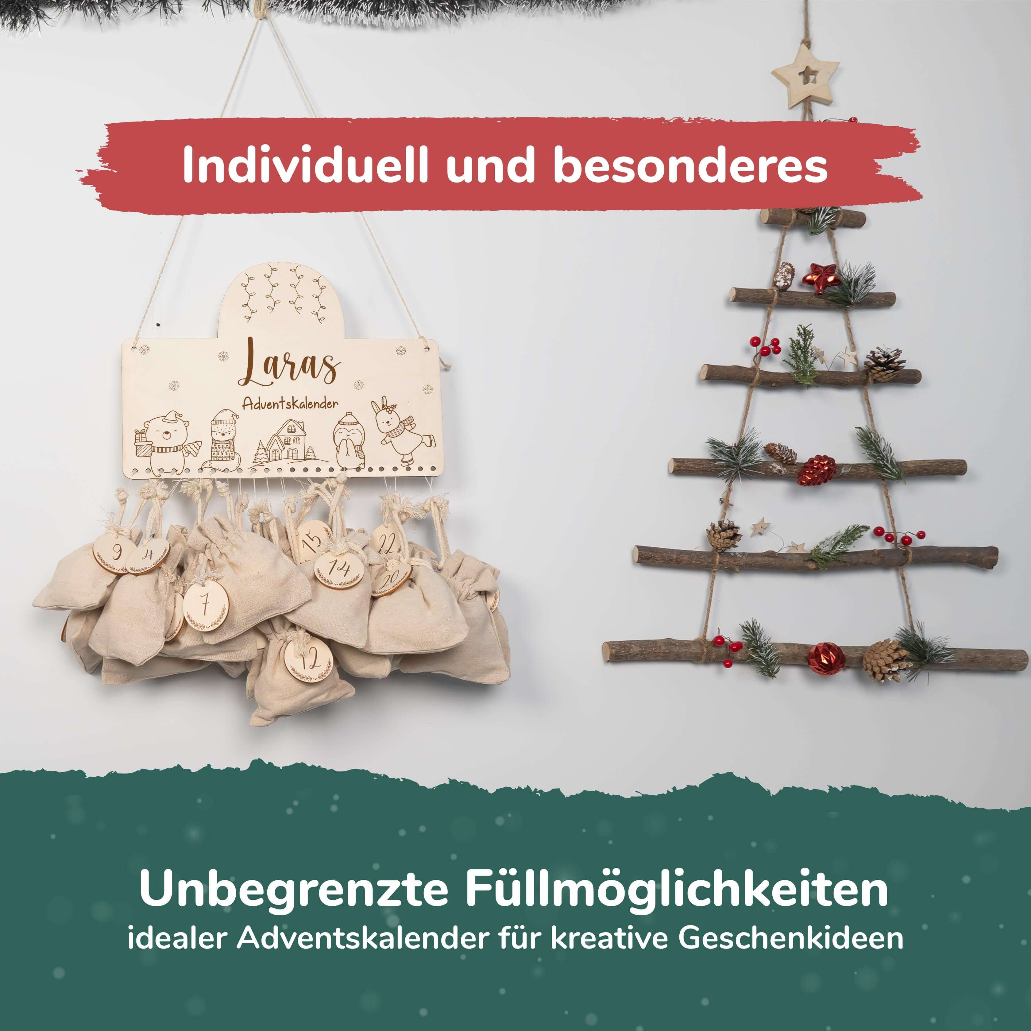 custom advent calendar with christmas design