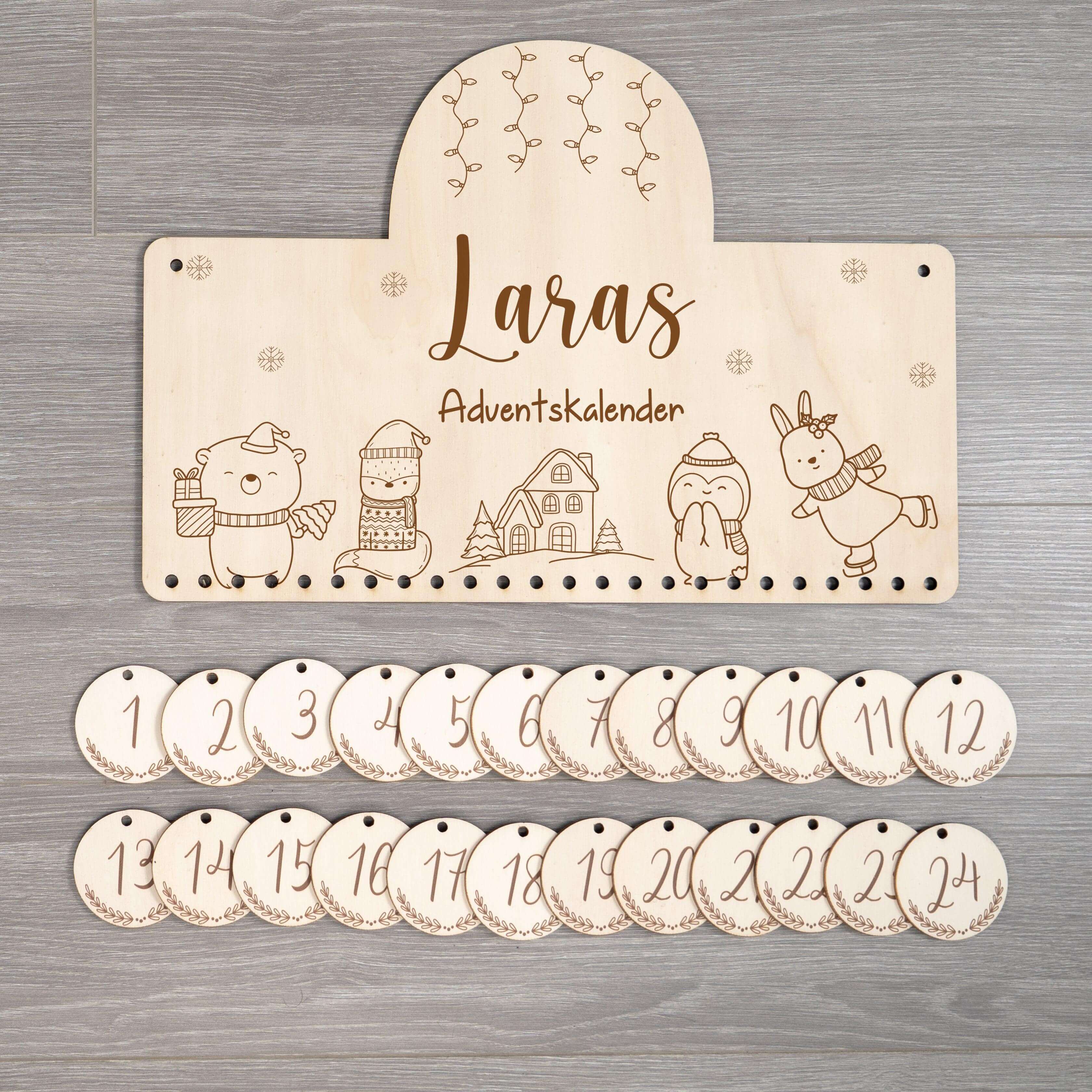 advent calendar with christmas motif for children