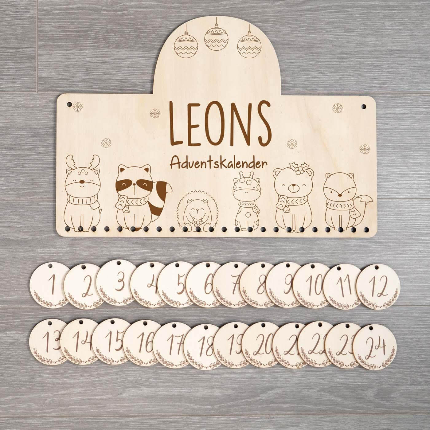 Personalisierte Adventskalender Tierfamilie