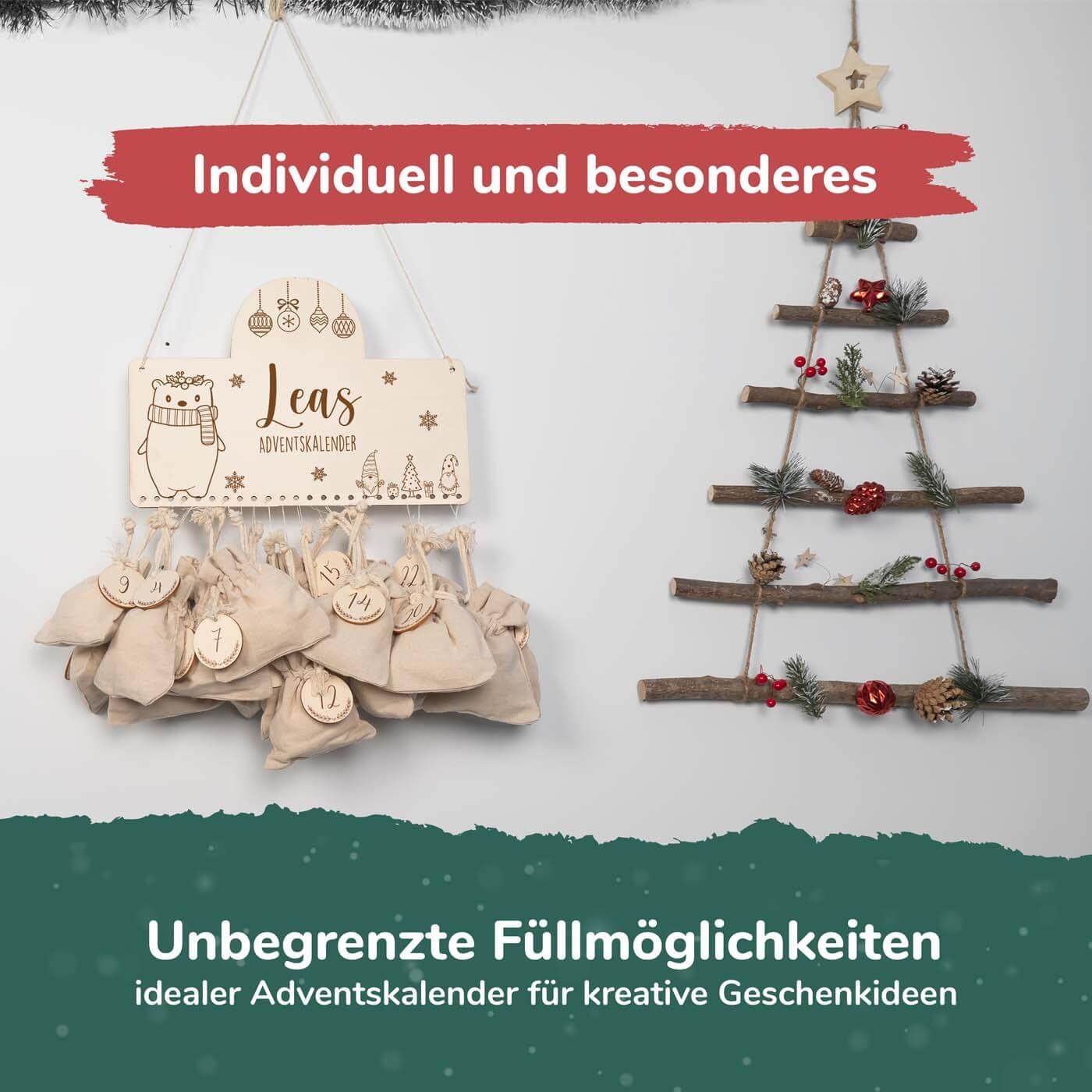 Personalisierte Adventskalender Chrismas Bär