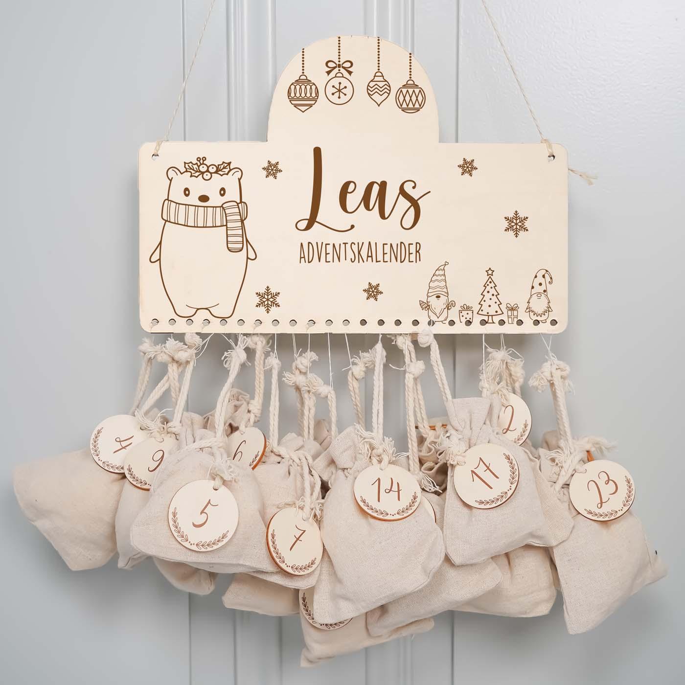 Personalisierte Adventskalender Chrismas Bär
