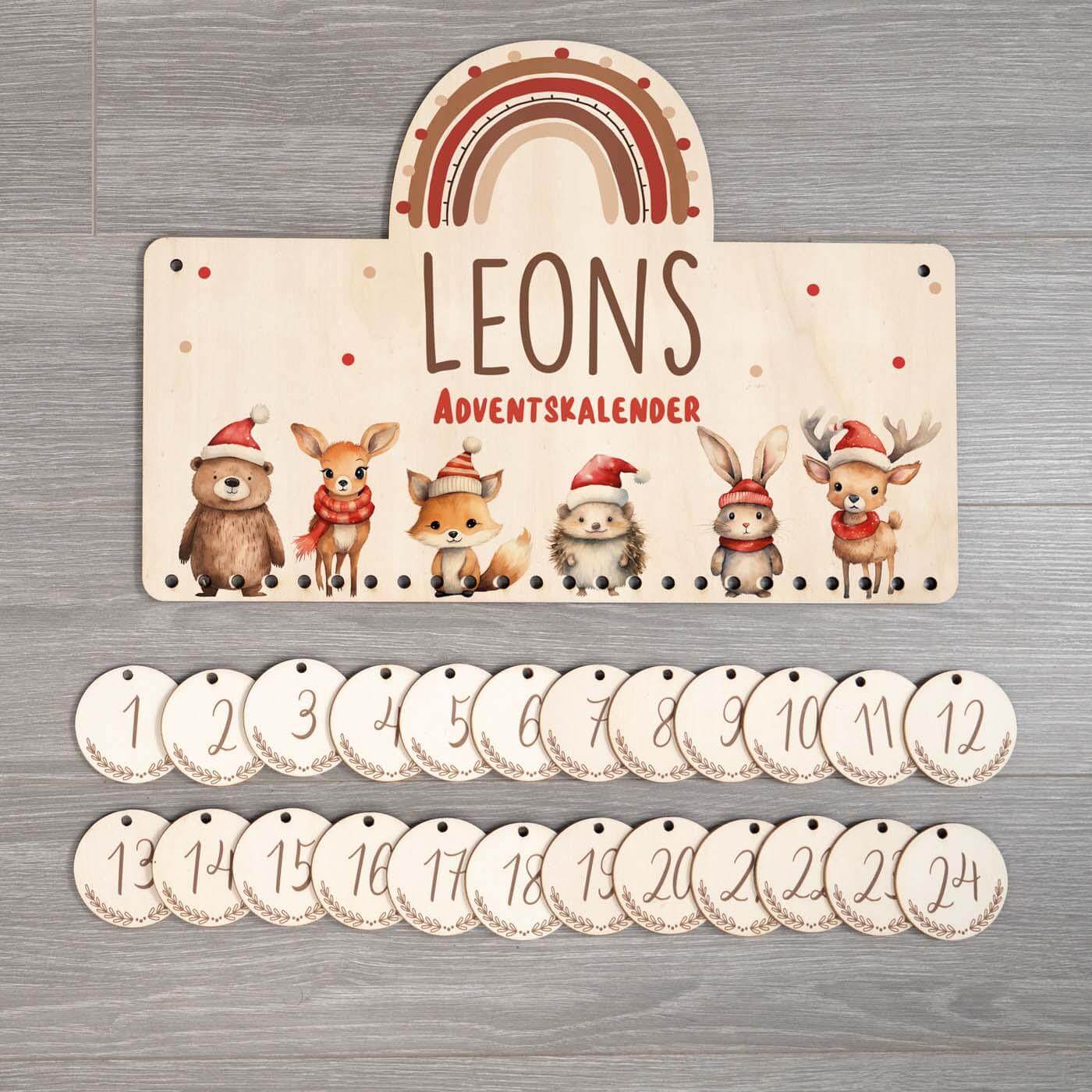 Personalisierte Adventskalender Tierfamilie