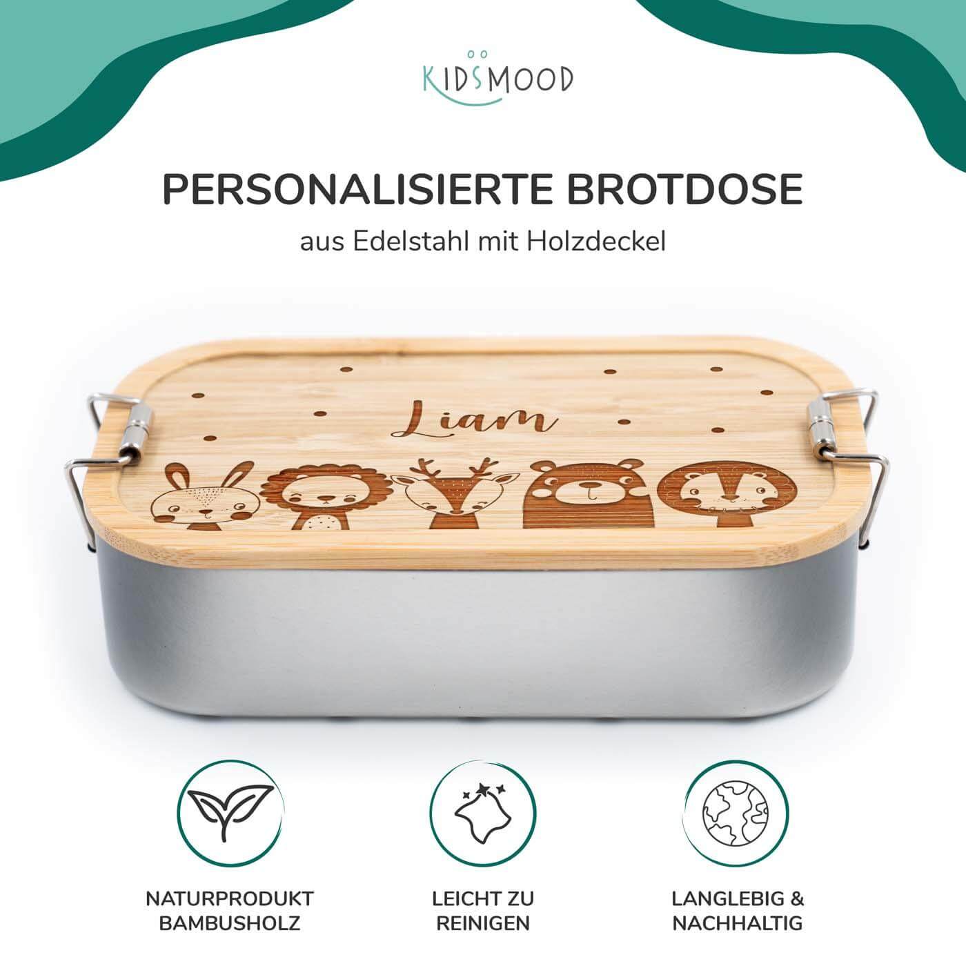 Brotdose personalisiert Tierfamilie