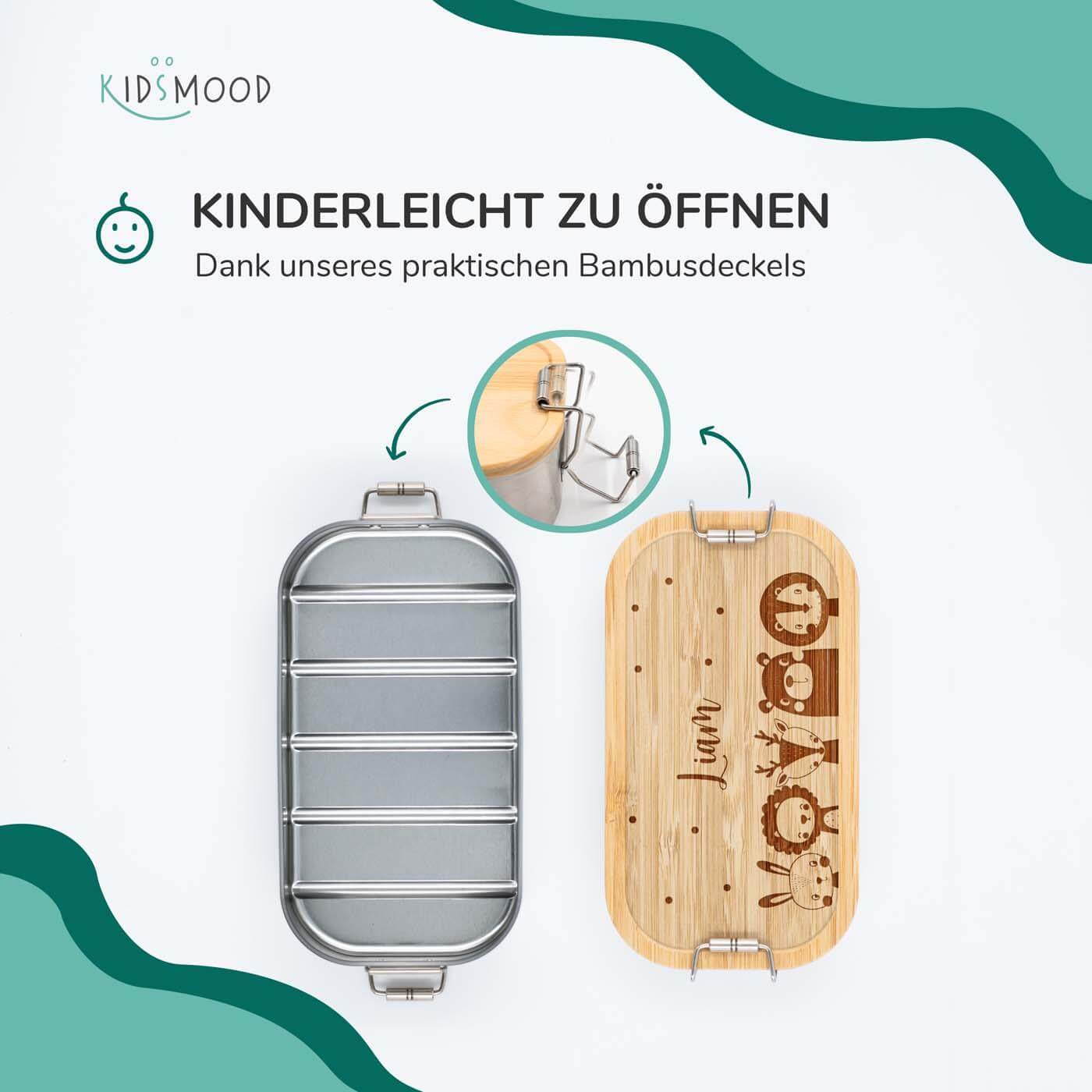 Brotdose personalisiert Tierfamilie