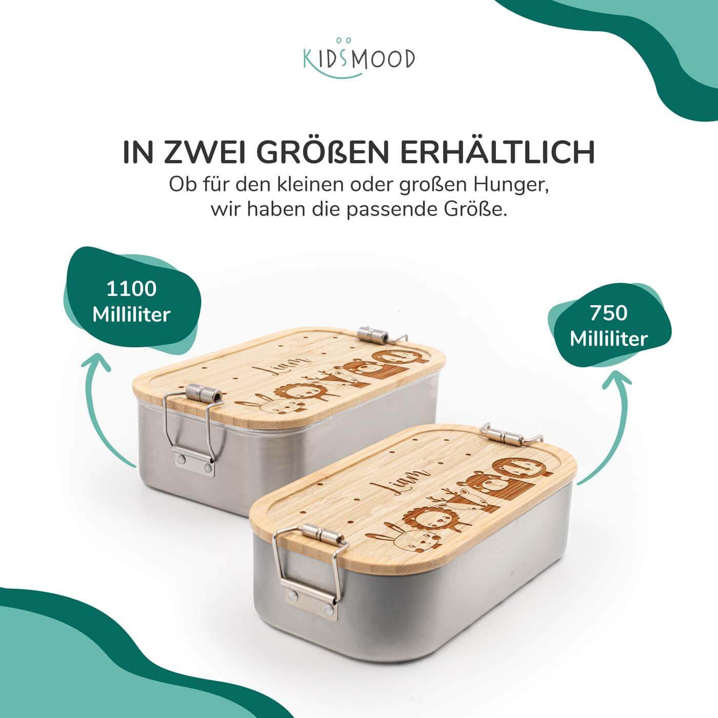 Brotdose personalisiert Tierfamilie