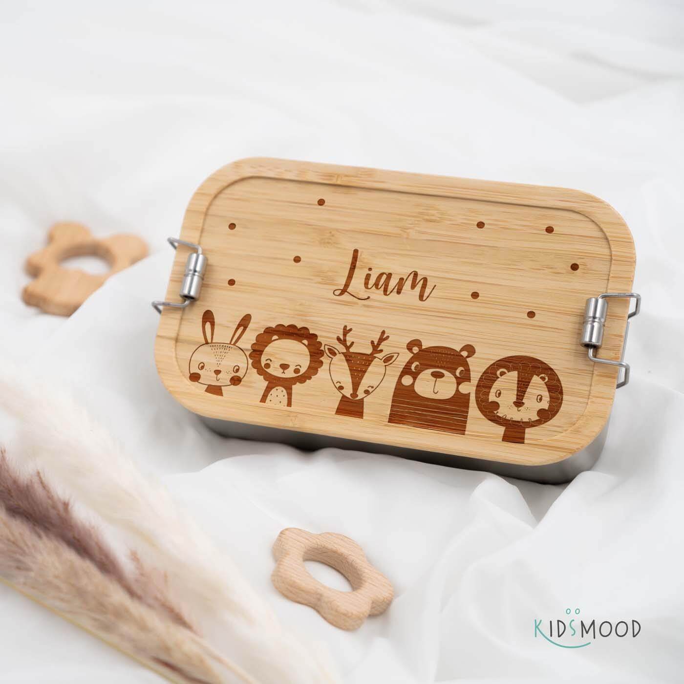 Brotdose personalisiert Tierfamilie