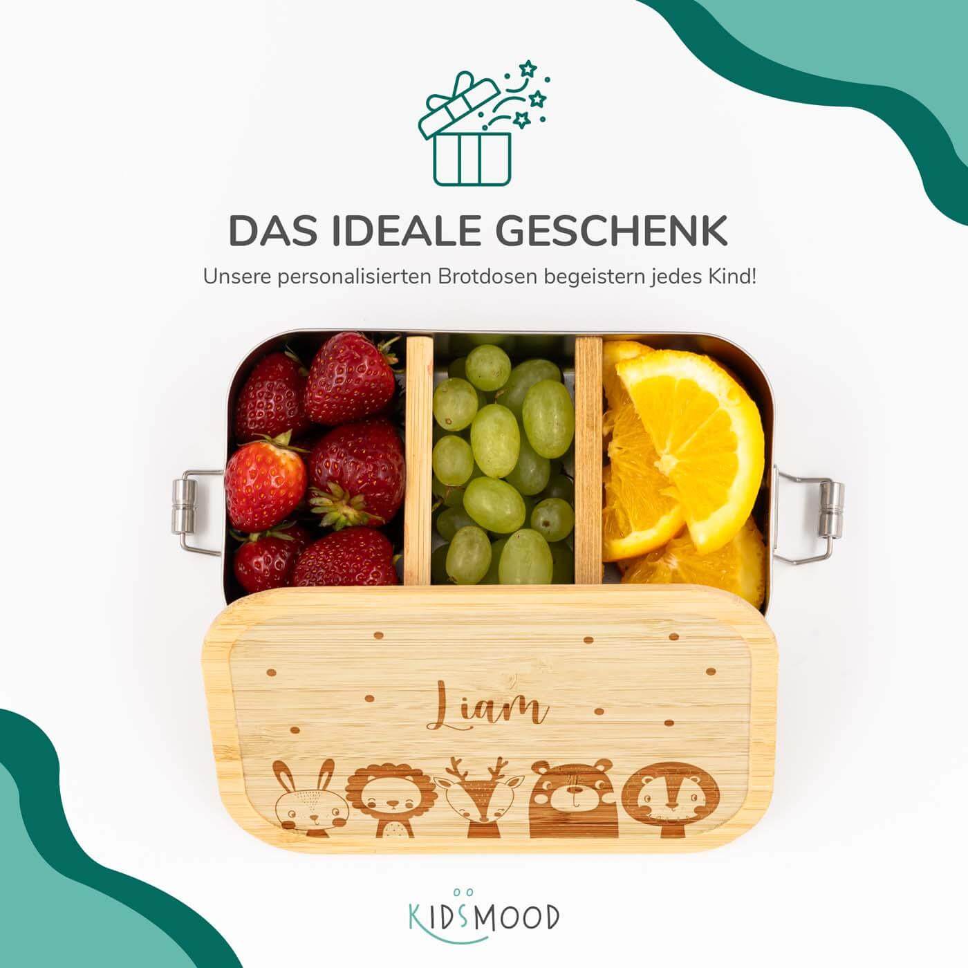 Brotdose personalisiert Tierfamilie