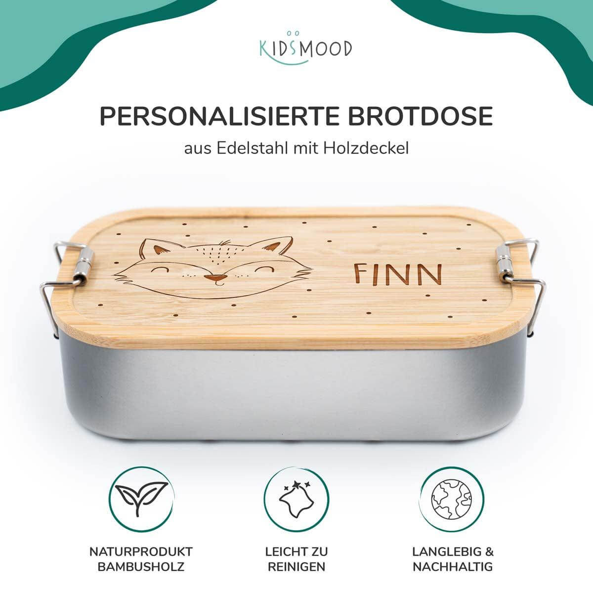 Brotdose personalisiert Fuchsgesicht