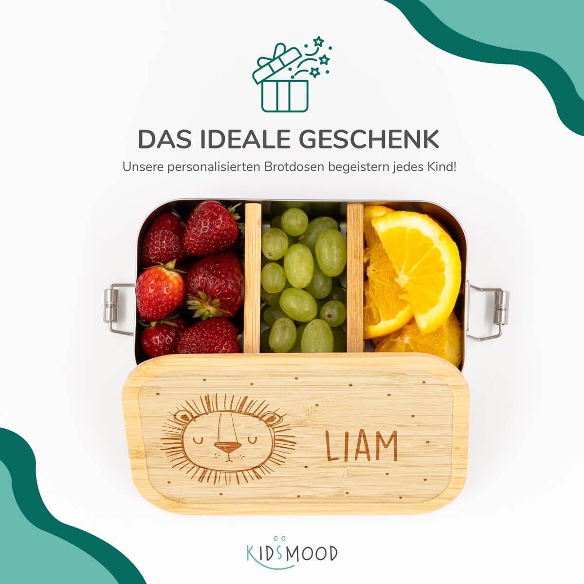 Brotdose personalisiert Löwenkopf