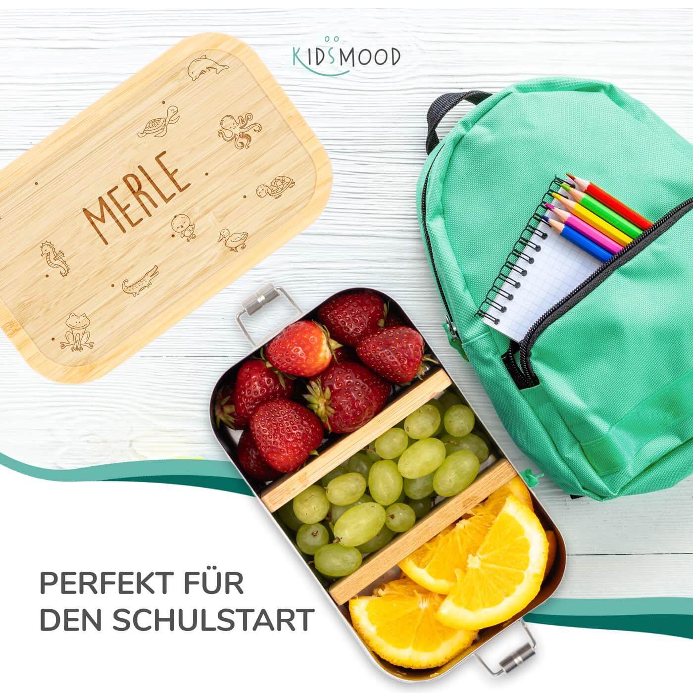 engraved lunchbox with ocean and custom name