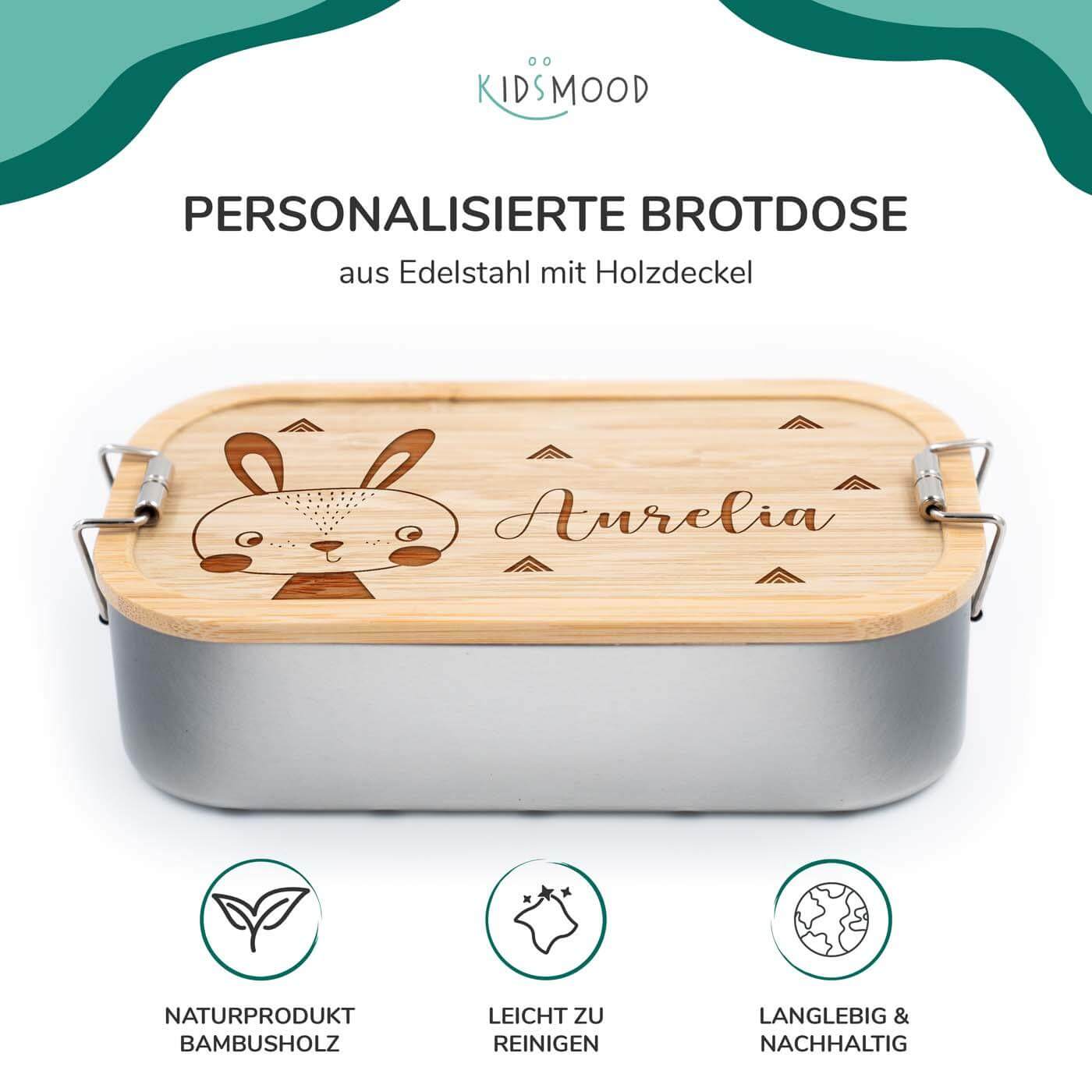 Brotdose personalisiert Hase