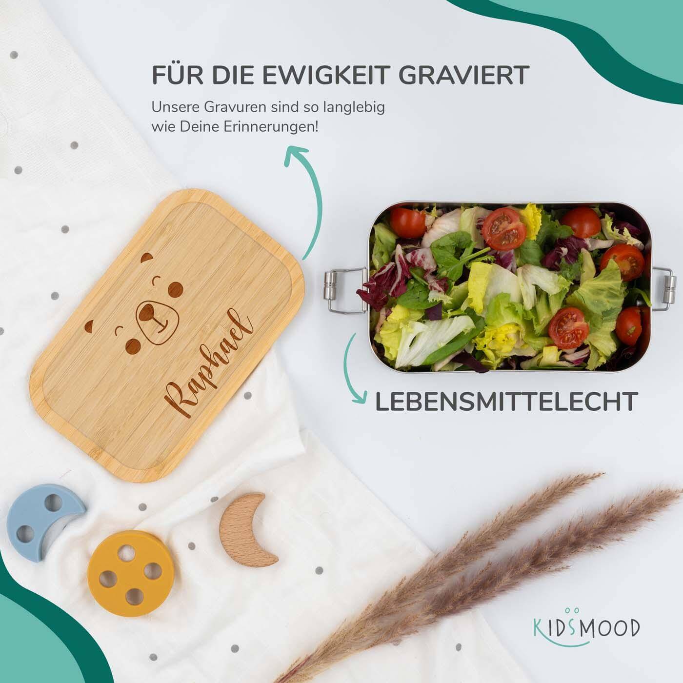 Brotdose personalisiert Bärengesicht