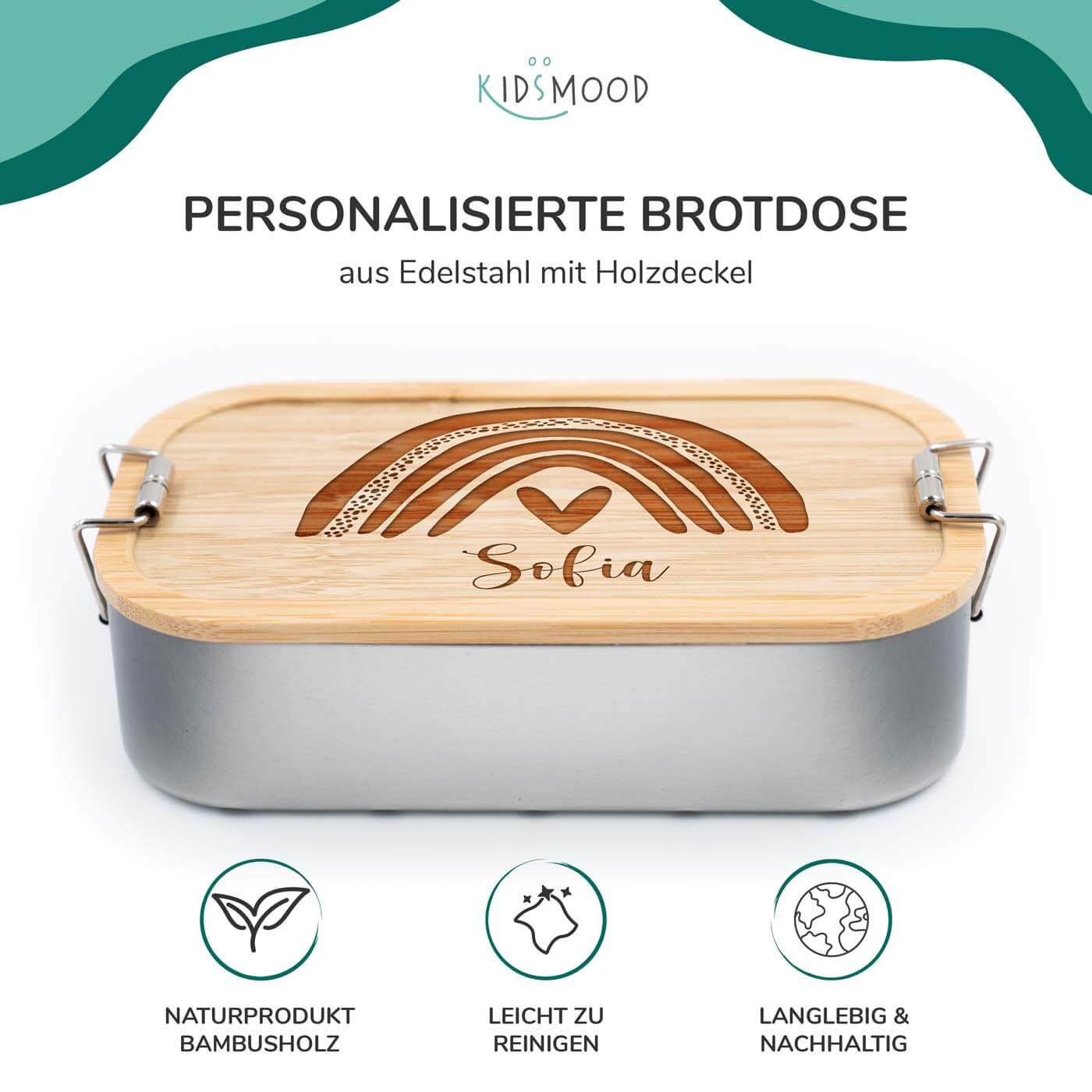 Brotdose personalisiert Regenbogen