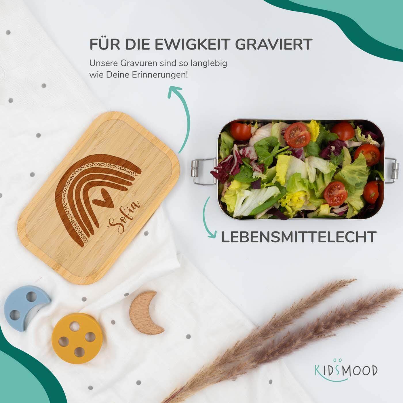Brotdose personalisiert Regenbogen