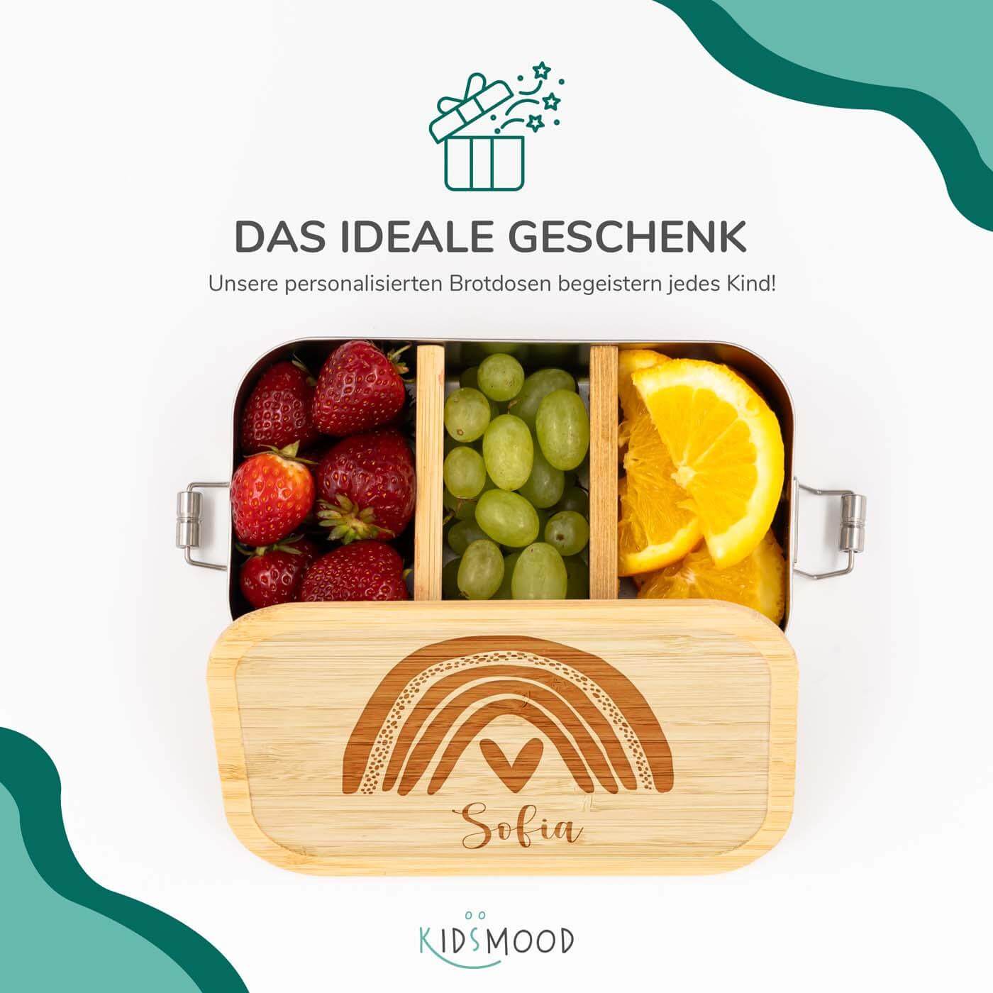 Brotdose personalisiert Regenbogen