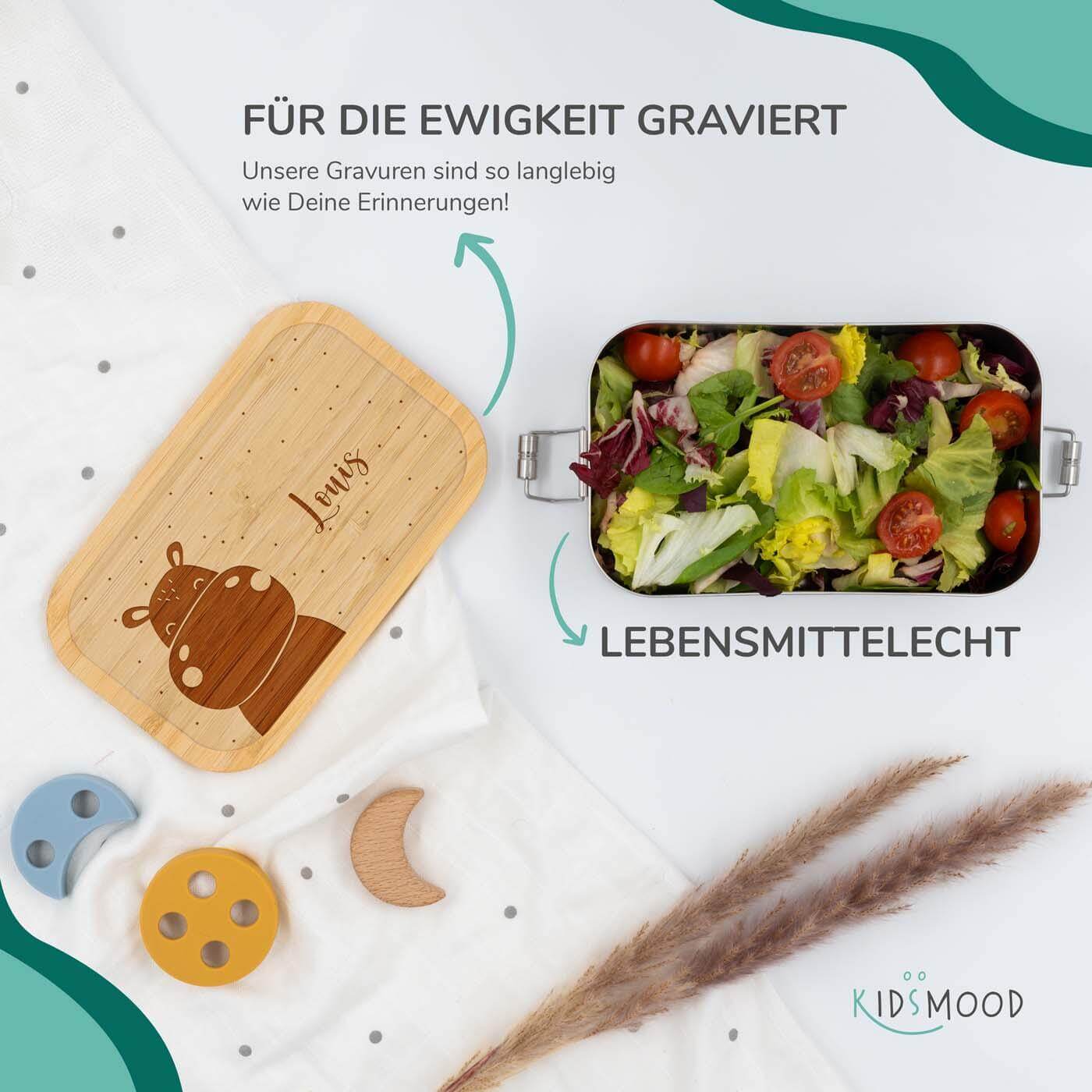 Brotdose personalisiert Nilpferd