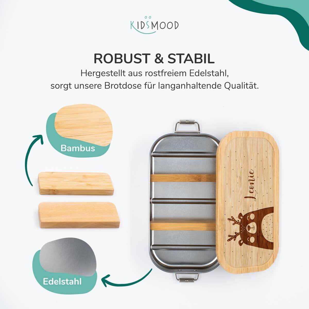 handcrafted lunchbox with xmas bear engraving