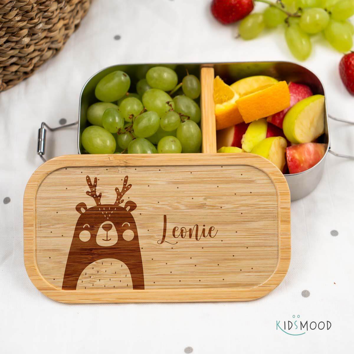 personalized lunchbox with xmas bear design