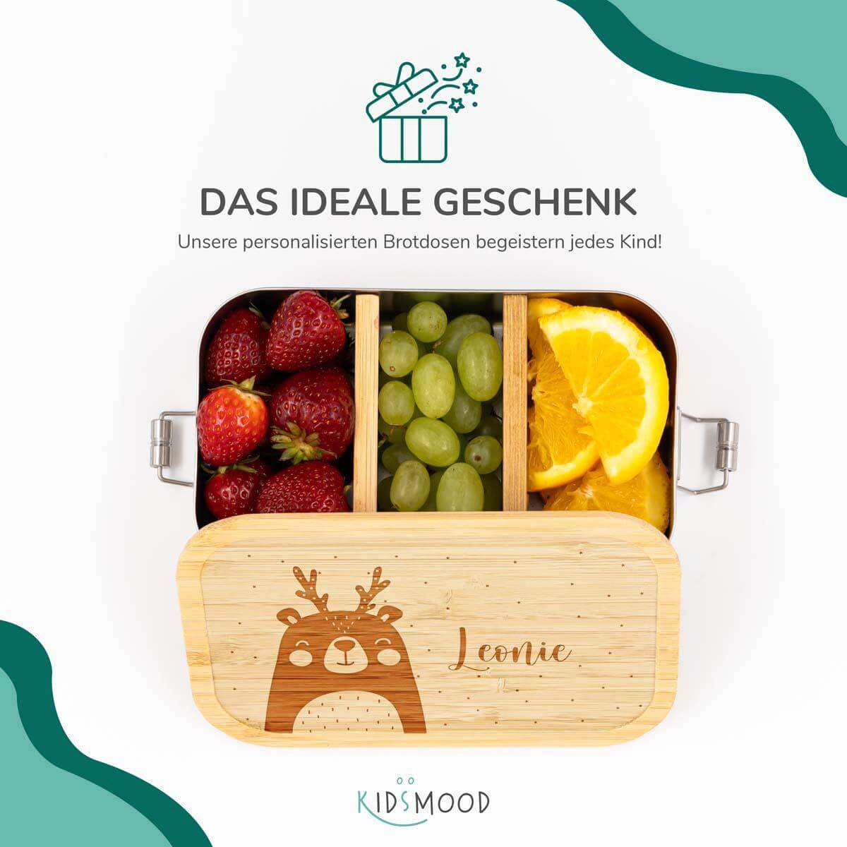 lunchbox with christmas bear motif for children