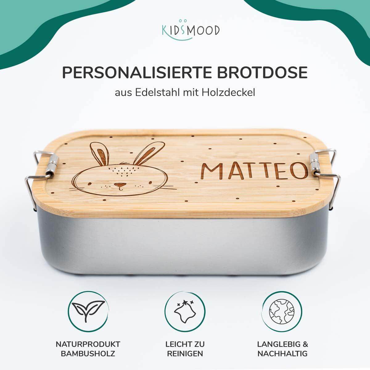 Brotdose personalisiert Hasenkopf