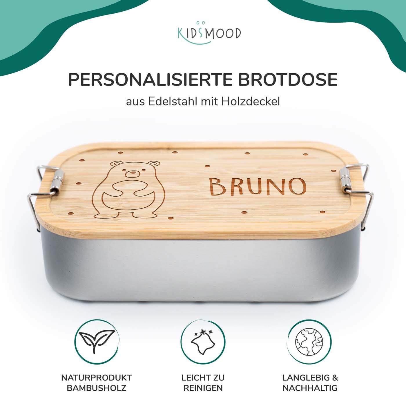Brotdose personalisiert Fröhliche Bär