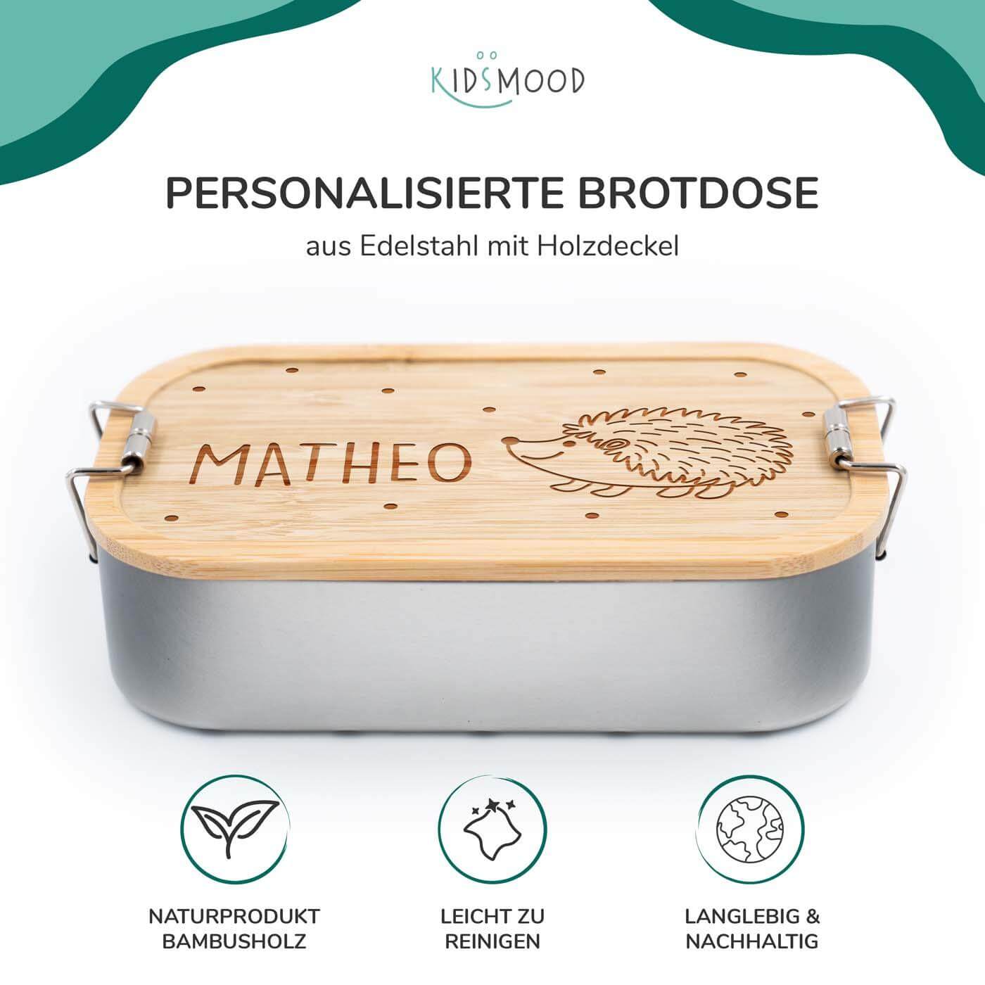 Brotdose personalisiert Igel
