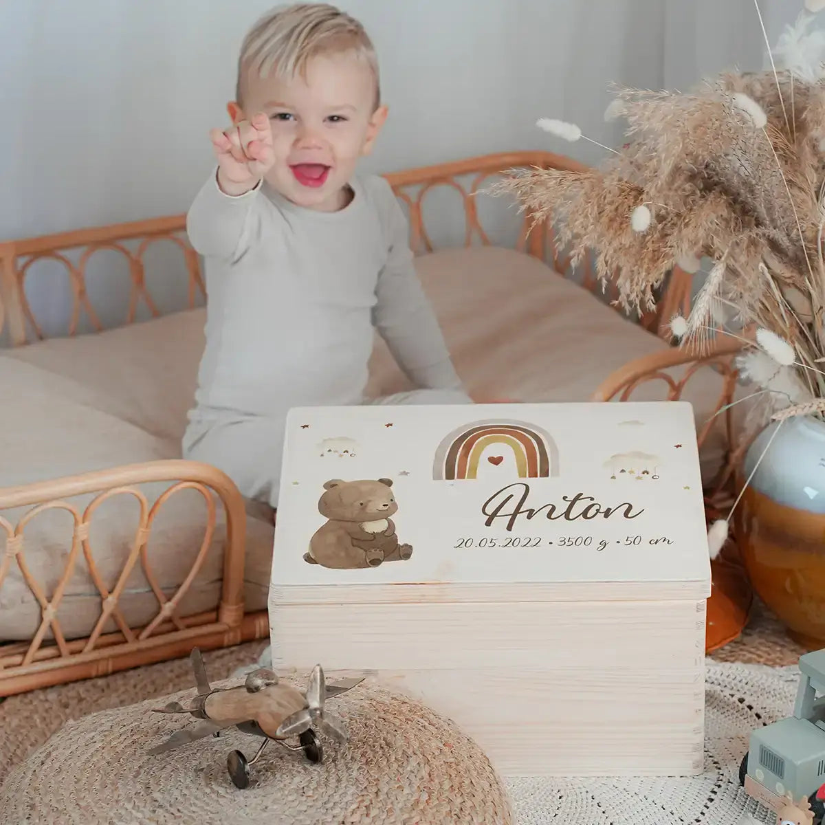 Erinnerungsbox Baby - Boho Bär