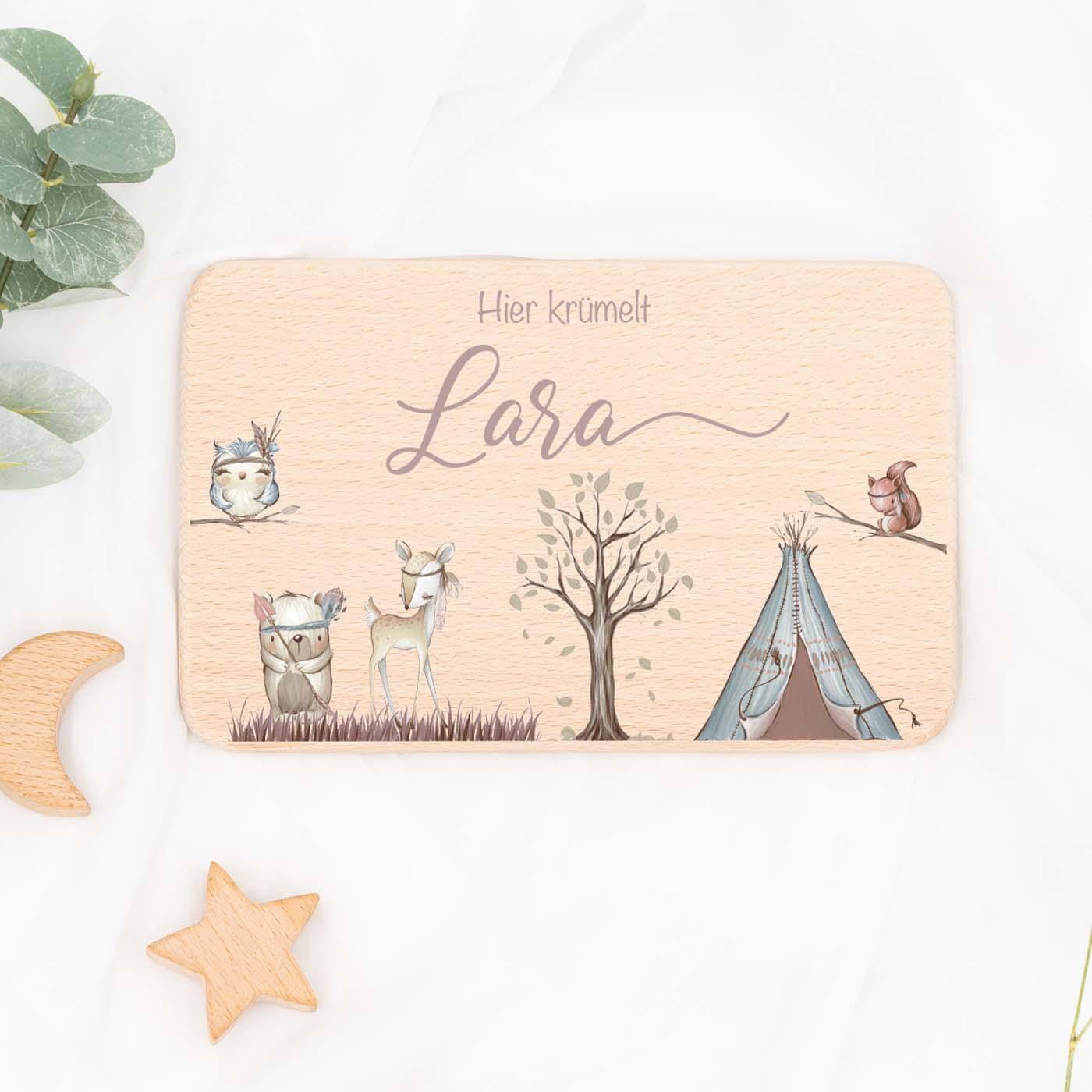 Personalisiertes Frühstücksbrettchen Woodland