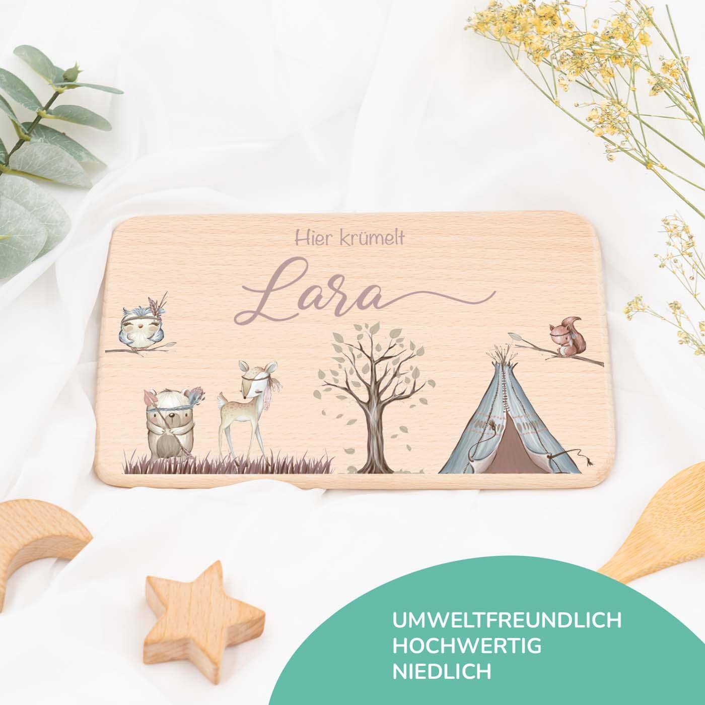 Personalisiertes Frühstücksbrettchen Woodland