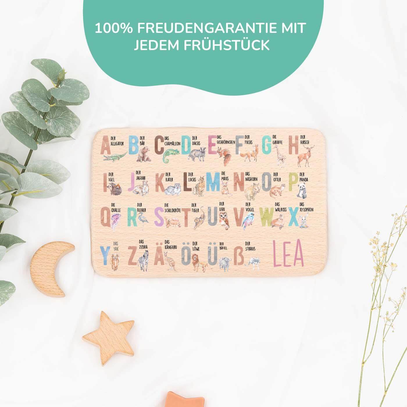 Personalisiertes Frühstücksbrettchen ABC