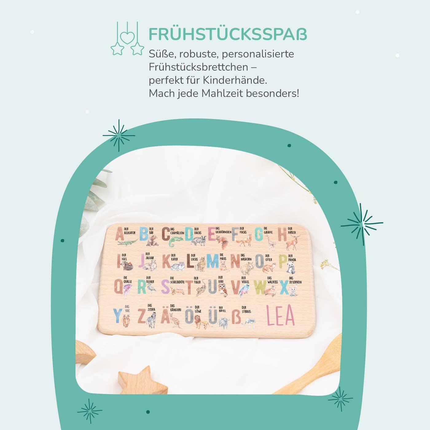 Personalisiertes Frühstücksbrettchen ABC