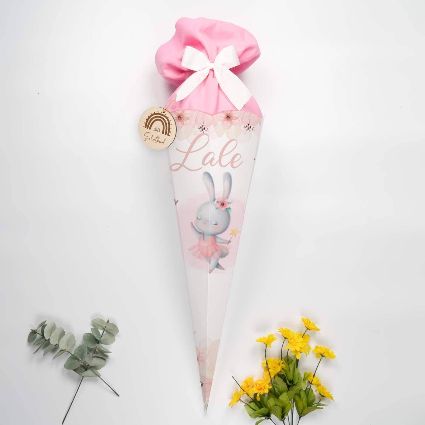 Personalisierte Schultüte mit Namen - Hase